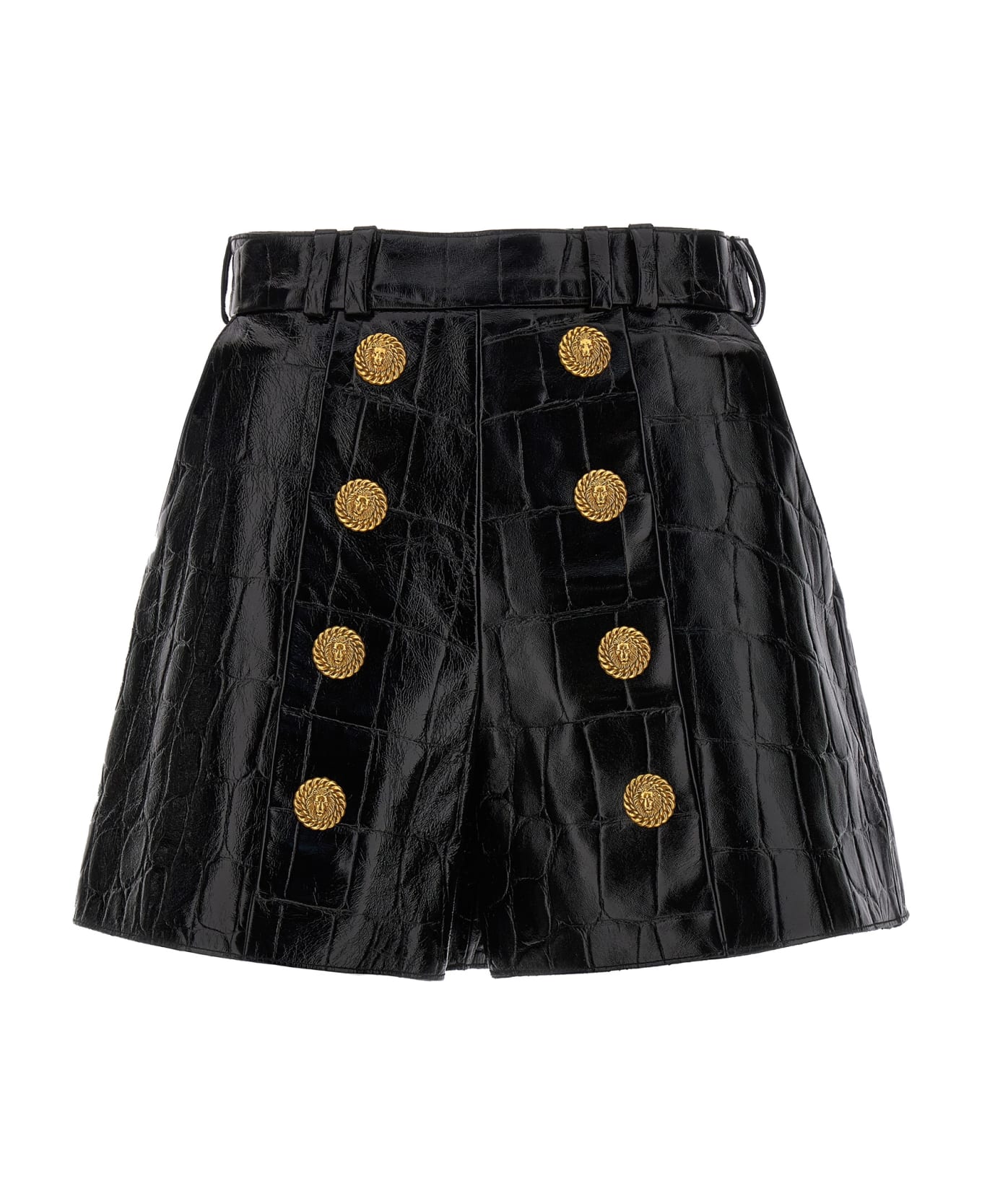 Balmain Croco Print Shorts - Black   ショートパンツ