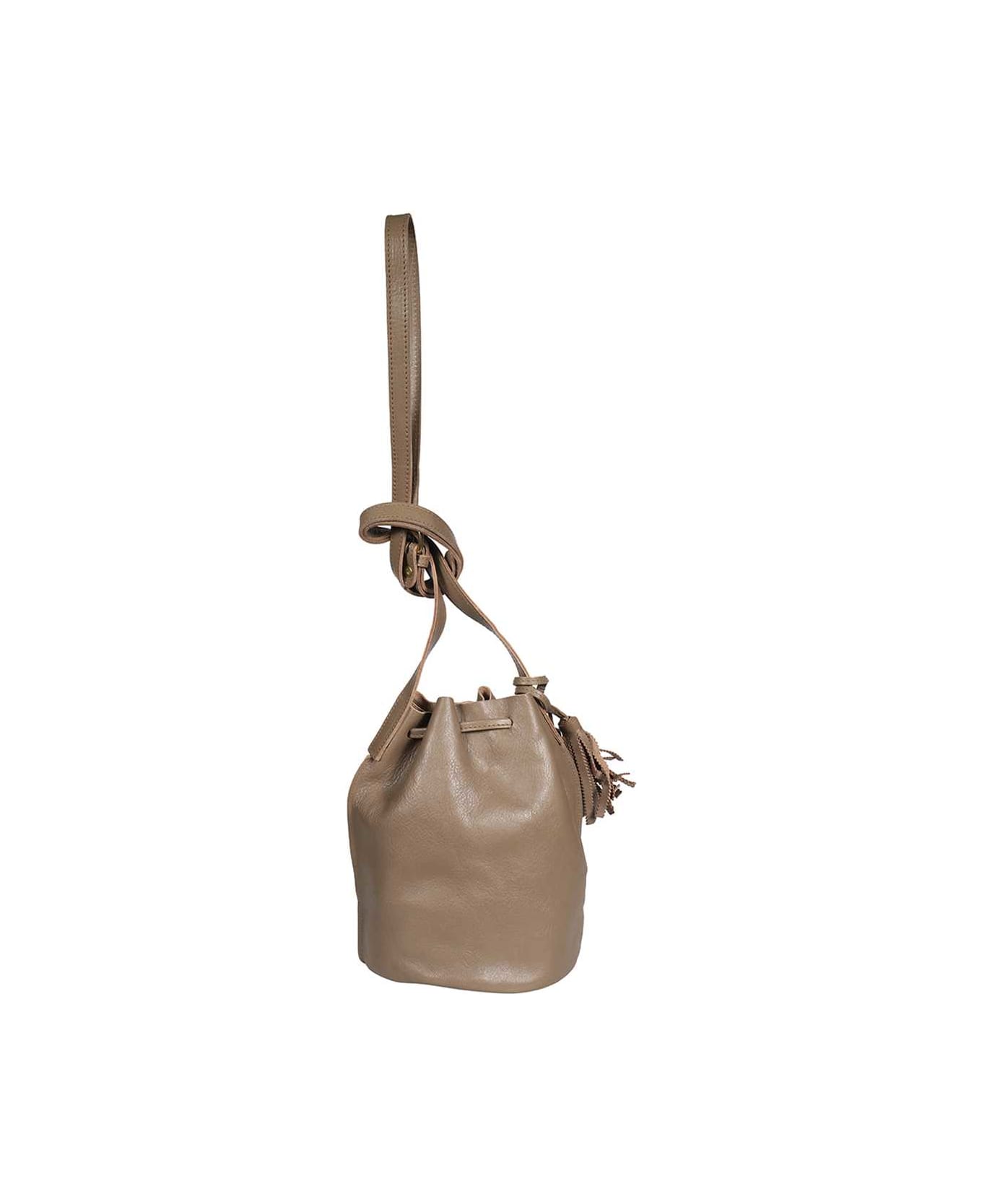 Il Bisonte Leather Bucket Bag - turtledove
