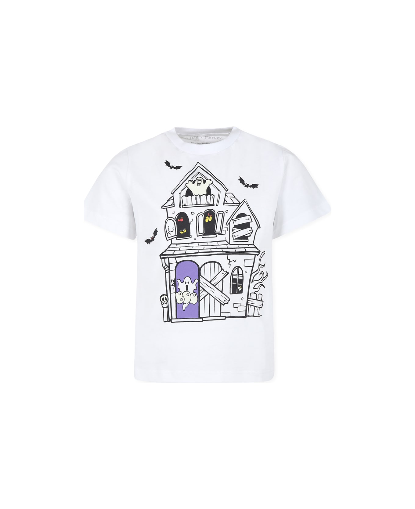 Stella McCartney White T-shirt For Boy With Hunted House - White