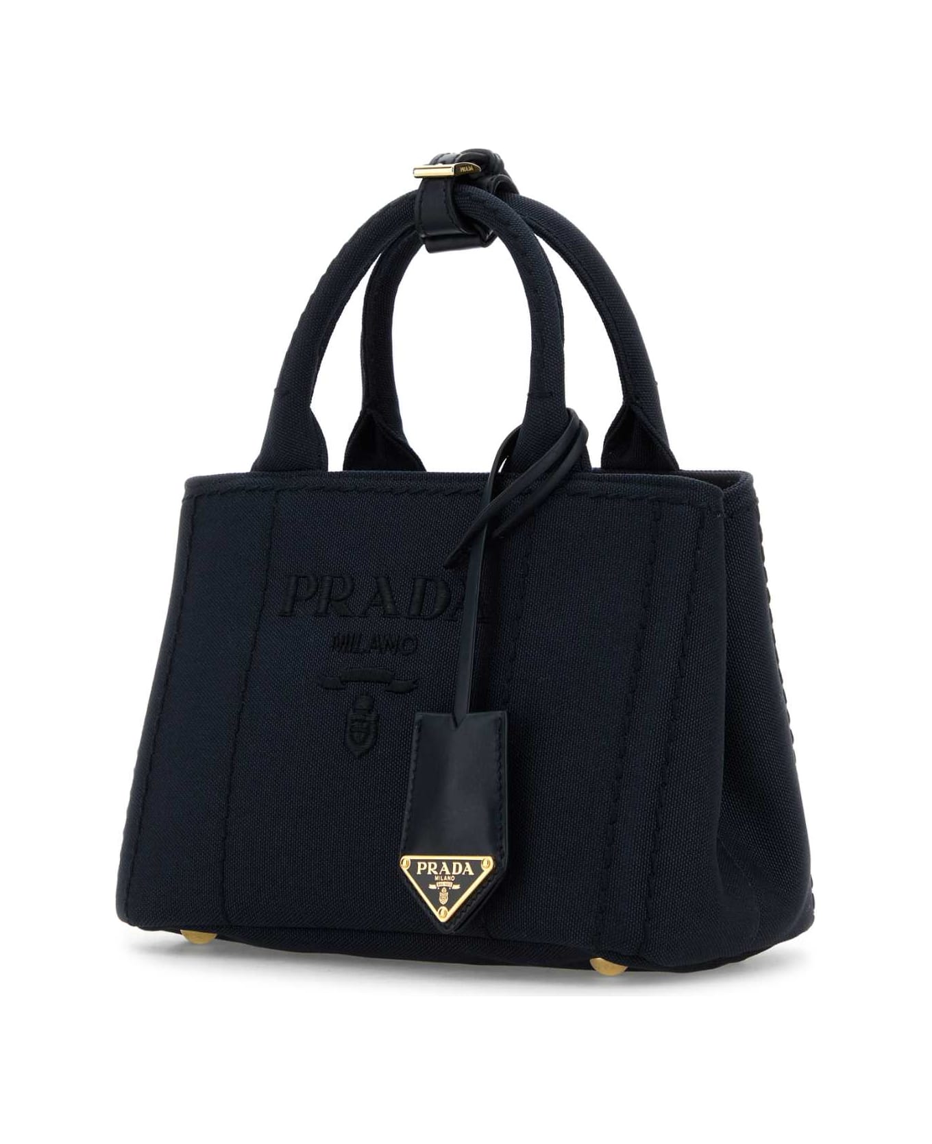 Prada Dark Blue Canvas Shopping Bag - BALTICO