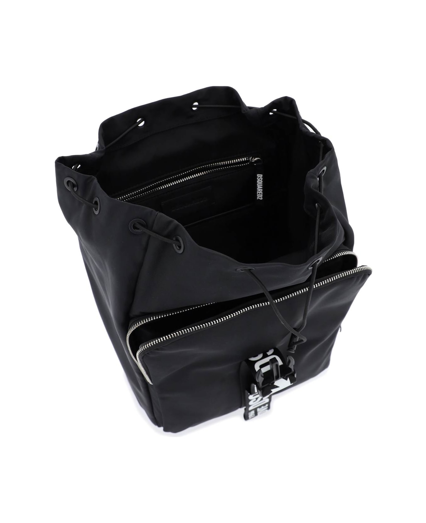 Dsquared2 Made With Love Buckled Backpack - BLACK (Black) バックパック