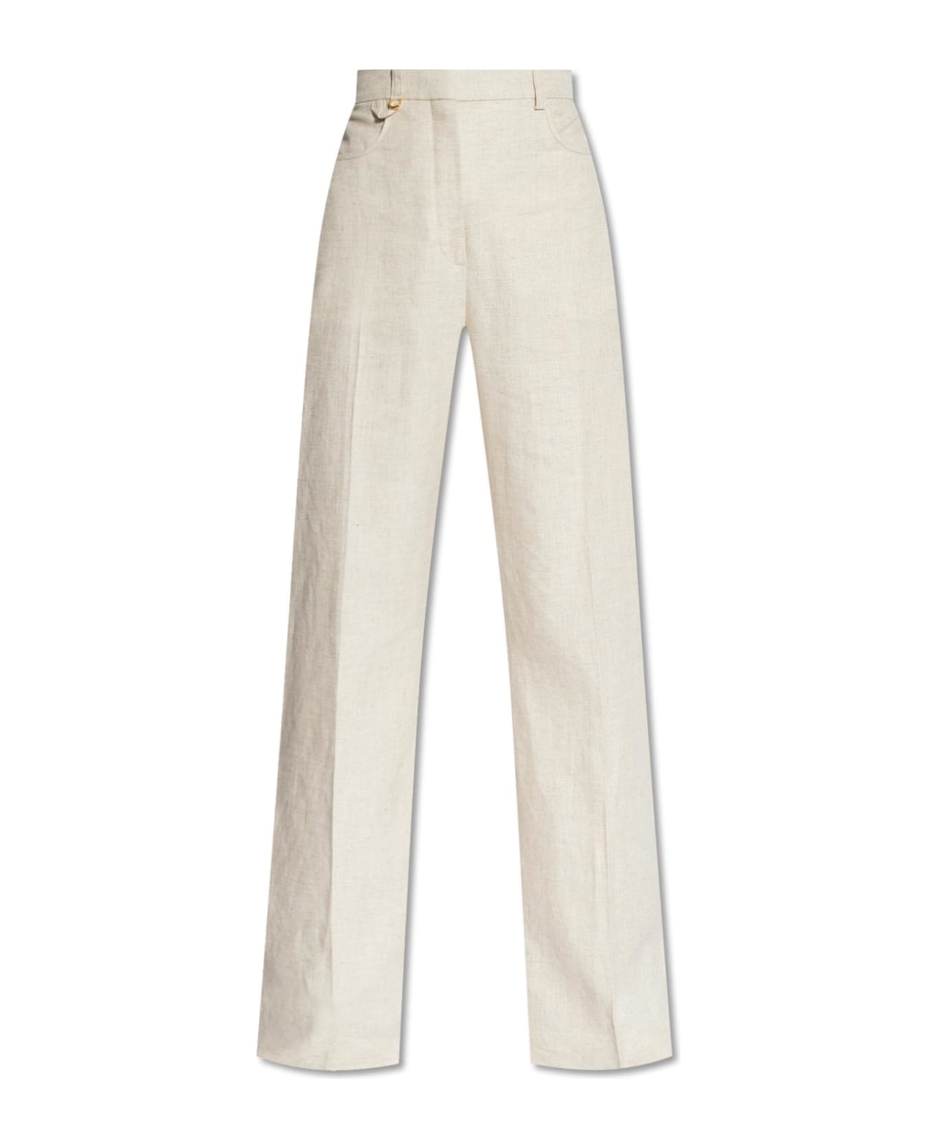Jacquemus Sauge Viscose And Linen Trousers - Light beige ボトムス