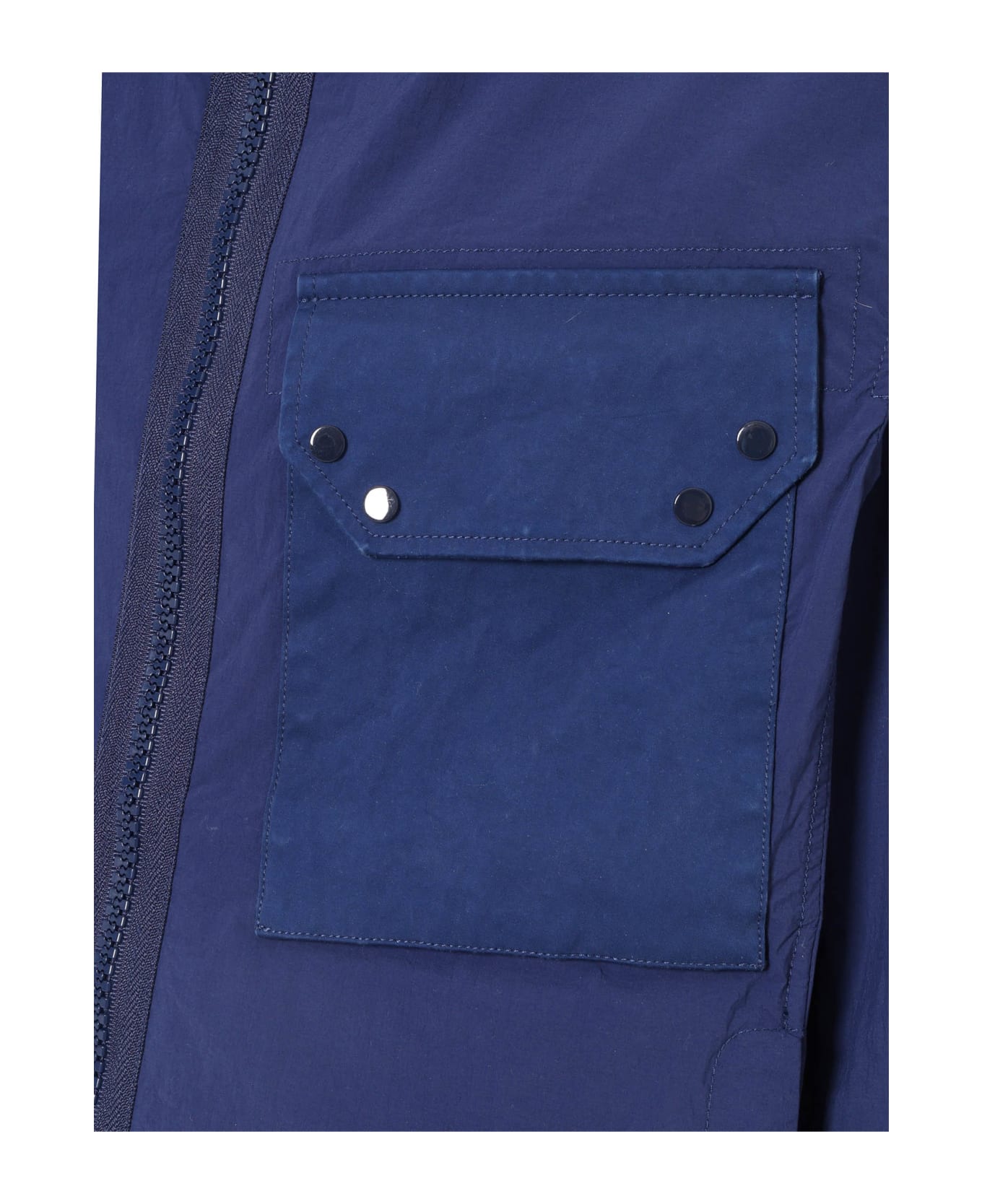 Ten C Blue Jacket With Hoodie - BLUE