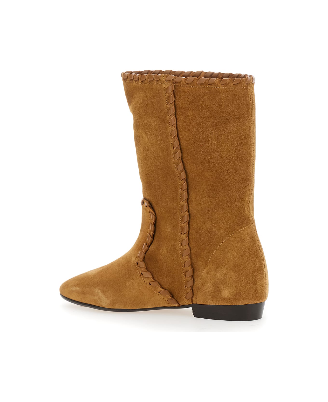 Isabel Marant 'staeni' Brown Ankle Boots With Beveled Toe And Low Heel In Suede Woman - Brown