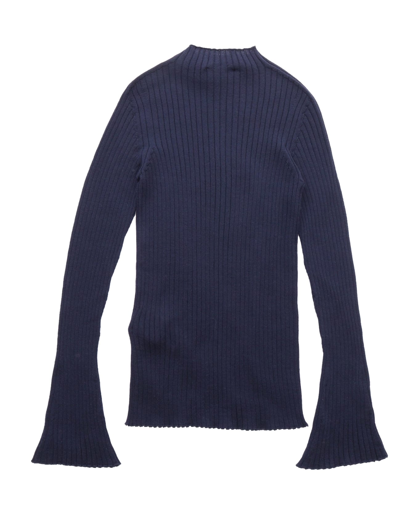 Versace Blue Ribbed Sweater - BLUE