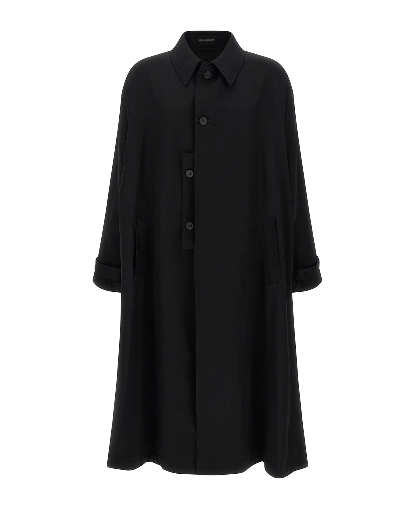 Yohji Yamamoto Light Wool Trench Coat - Black  