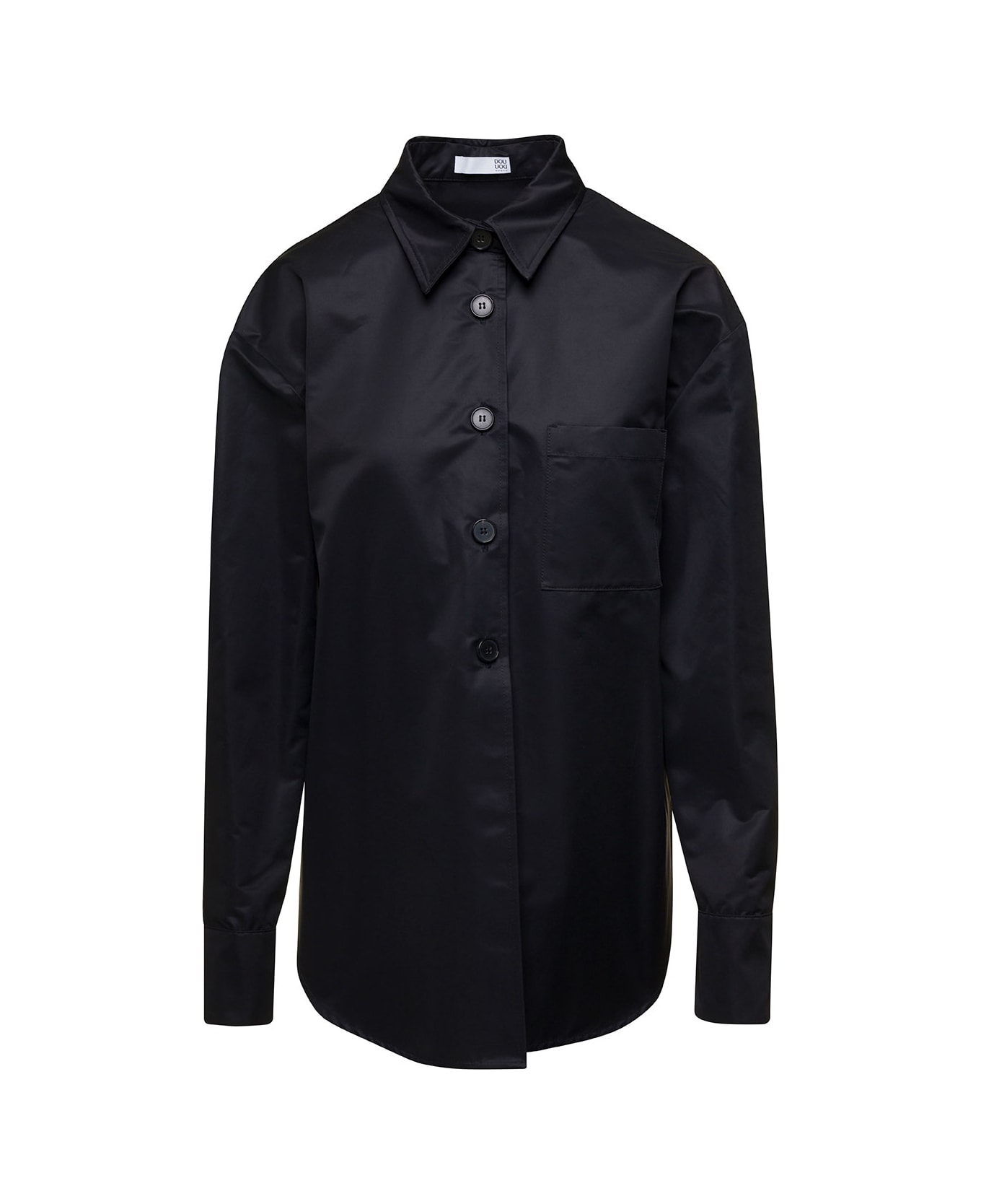 Douuod Black Long-sleeve Shirt With Tonal Buttons In Cotton Blend Woman - Black