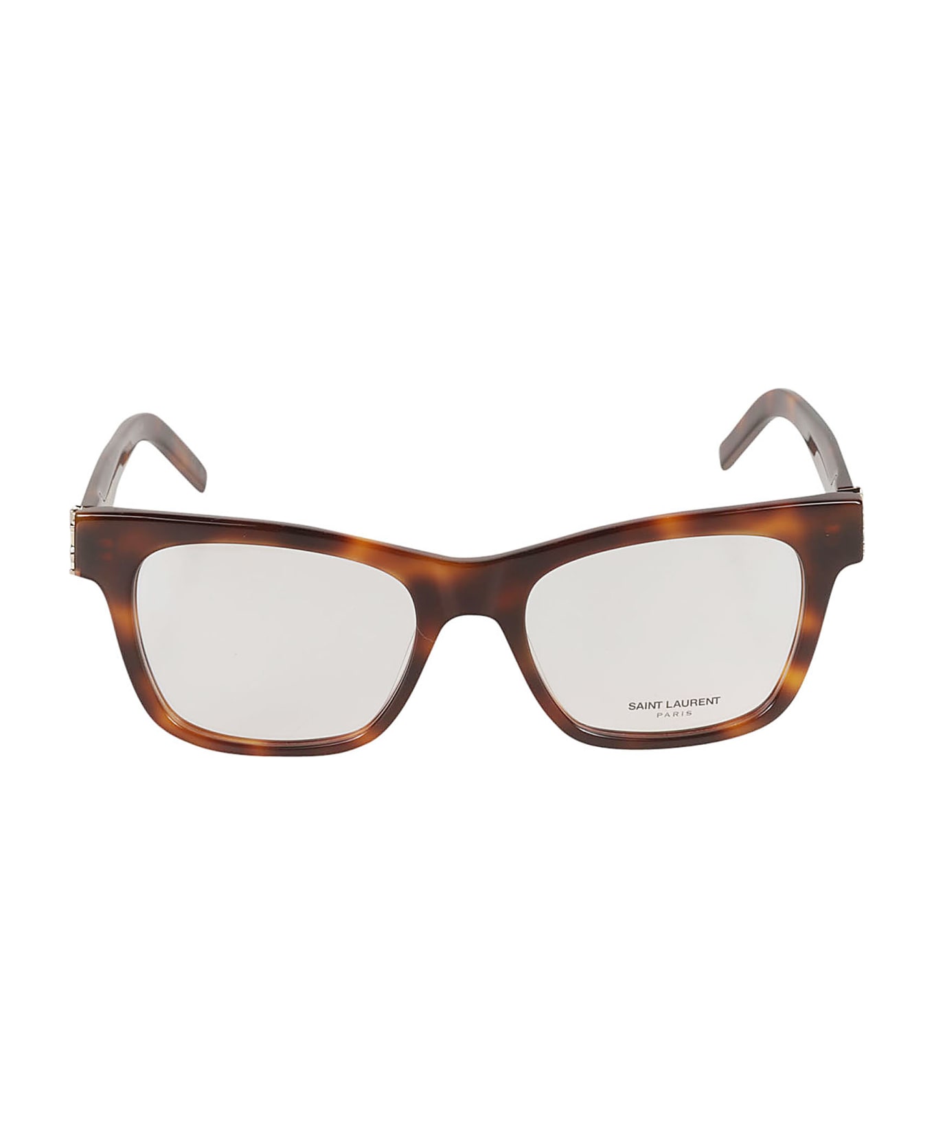 Saint Laurent Eyewear Ysl Hinge Square Frame Glasses - Havana/Transparent