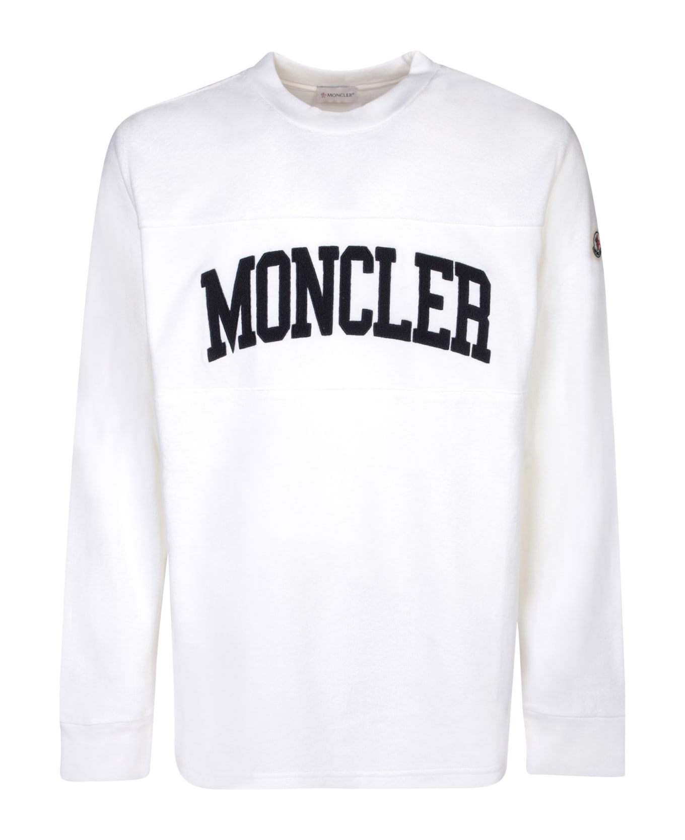 Moncler Logo Patch Crewneck Sweatshirt - White