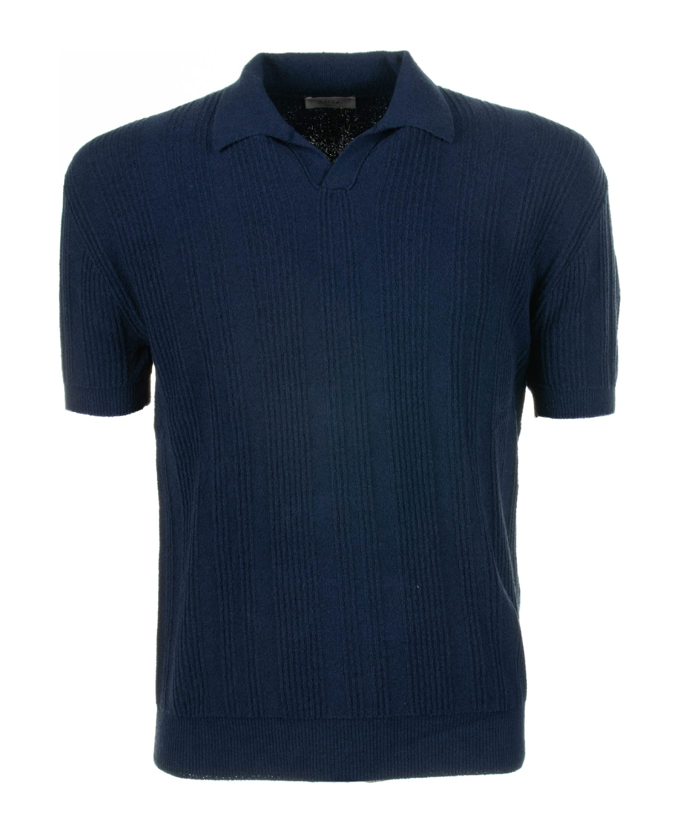 Altea Navy Blue Short-sleeved Polo Shirt - Blu
