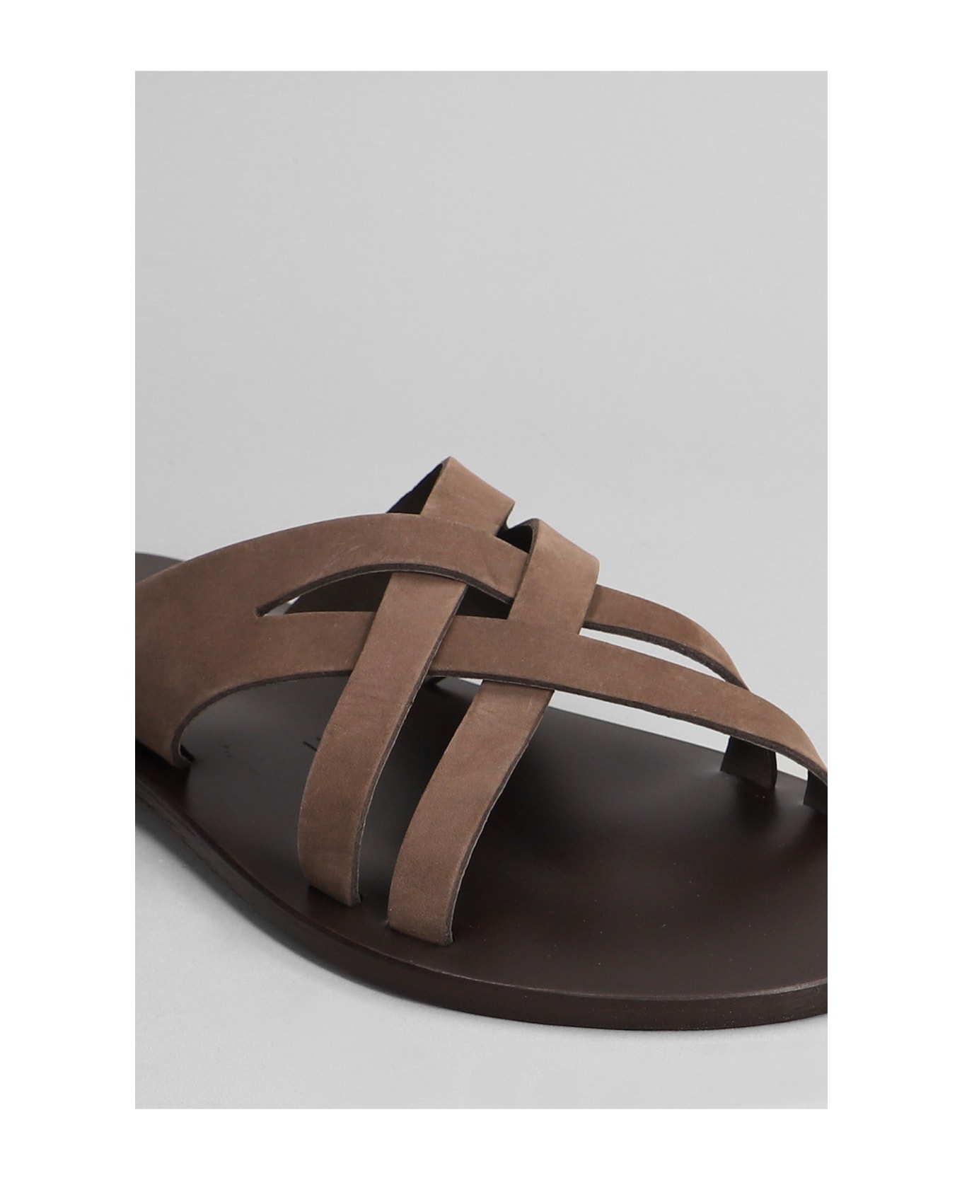 K.Jacques Chill H Flats In Brown Leather - brown