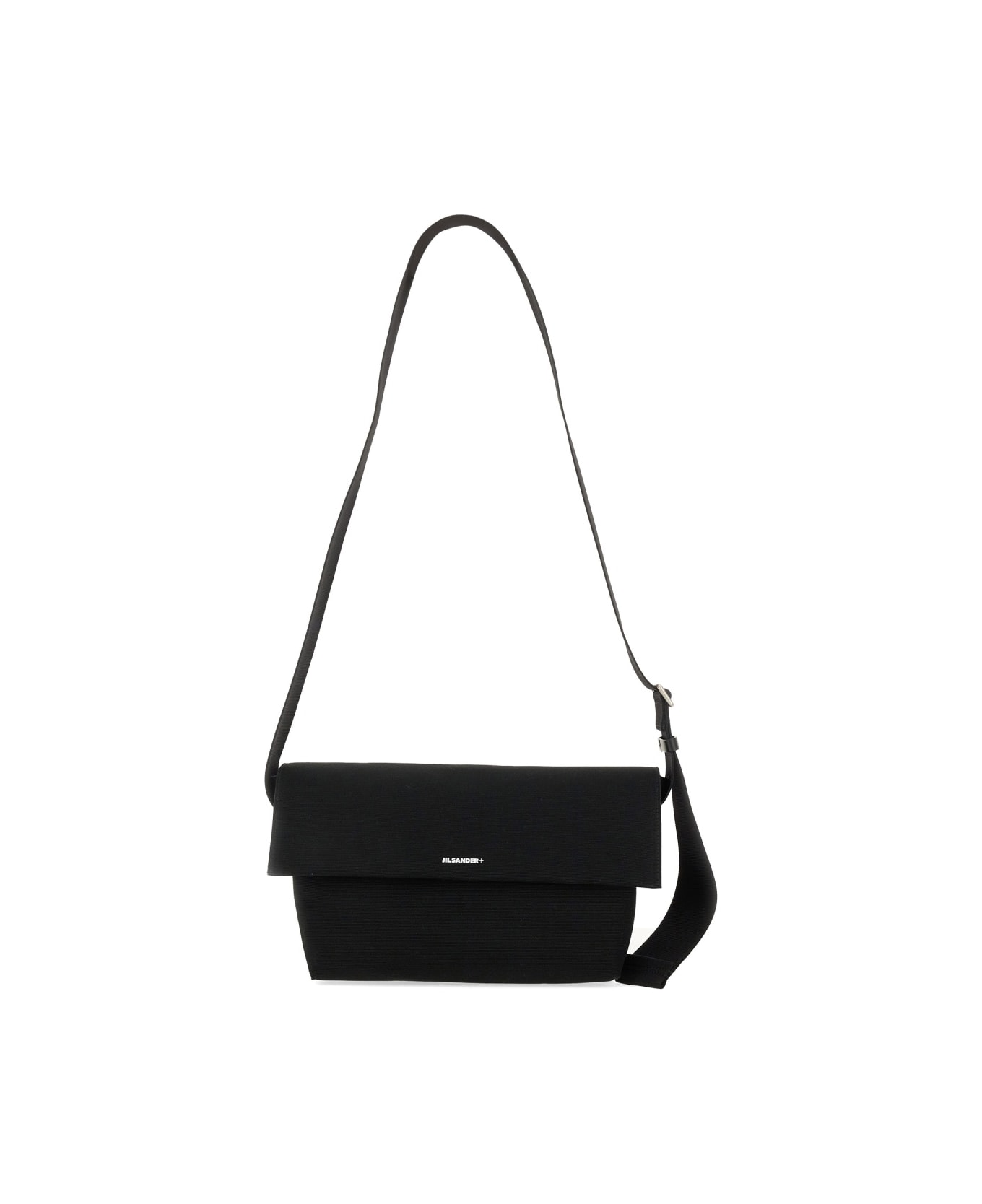 Jil Sander Small Shoulder Bag With Logo - BLACK