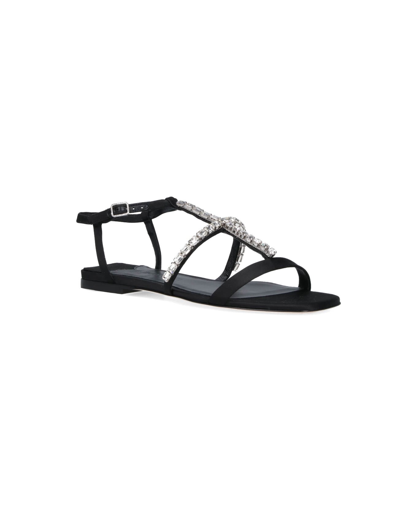 Jimmy Choo Sandals With "gwyn" Crystals - Black  