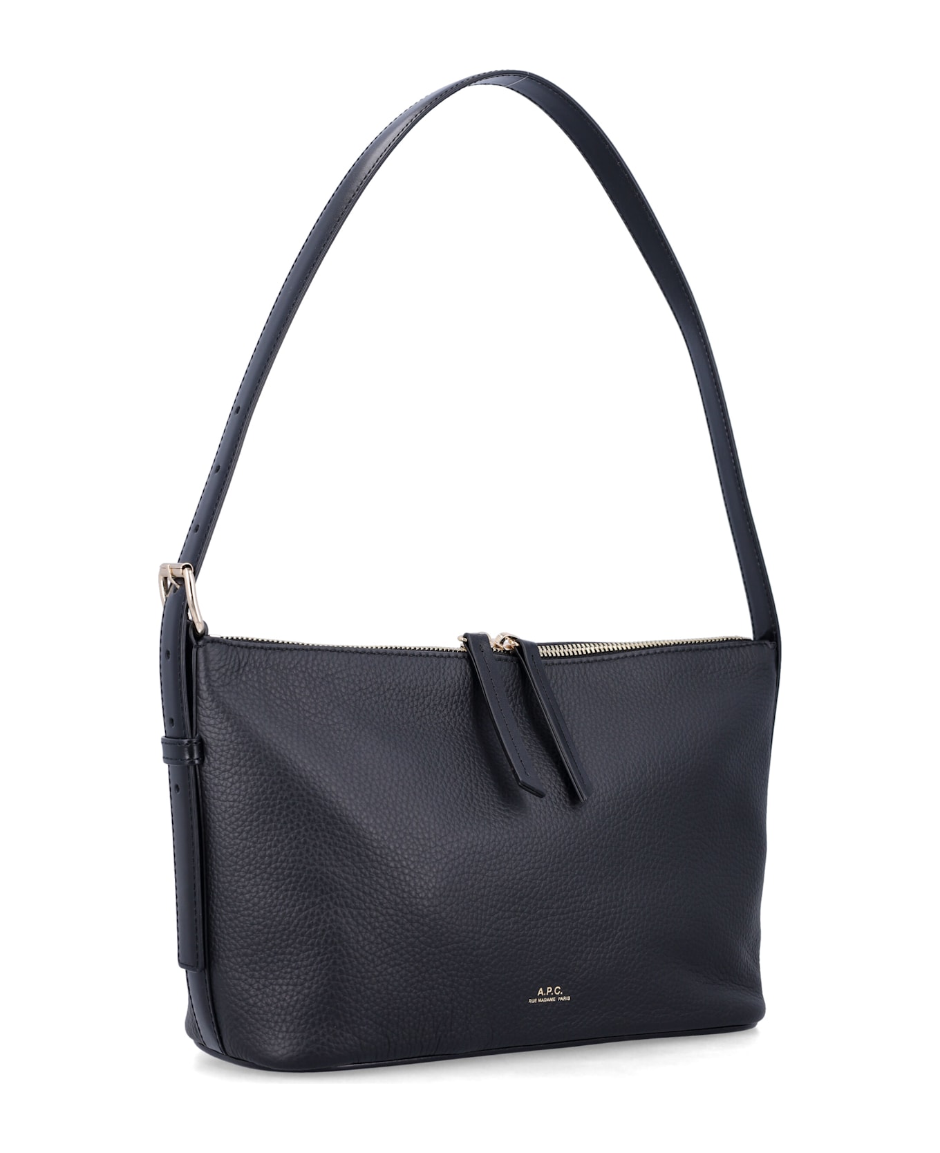 A.P.C. Vera Grained Leather Shoulder Bag - BLACK