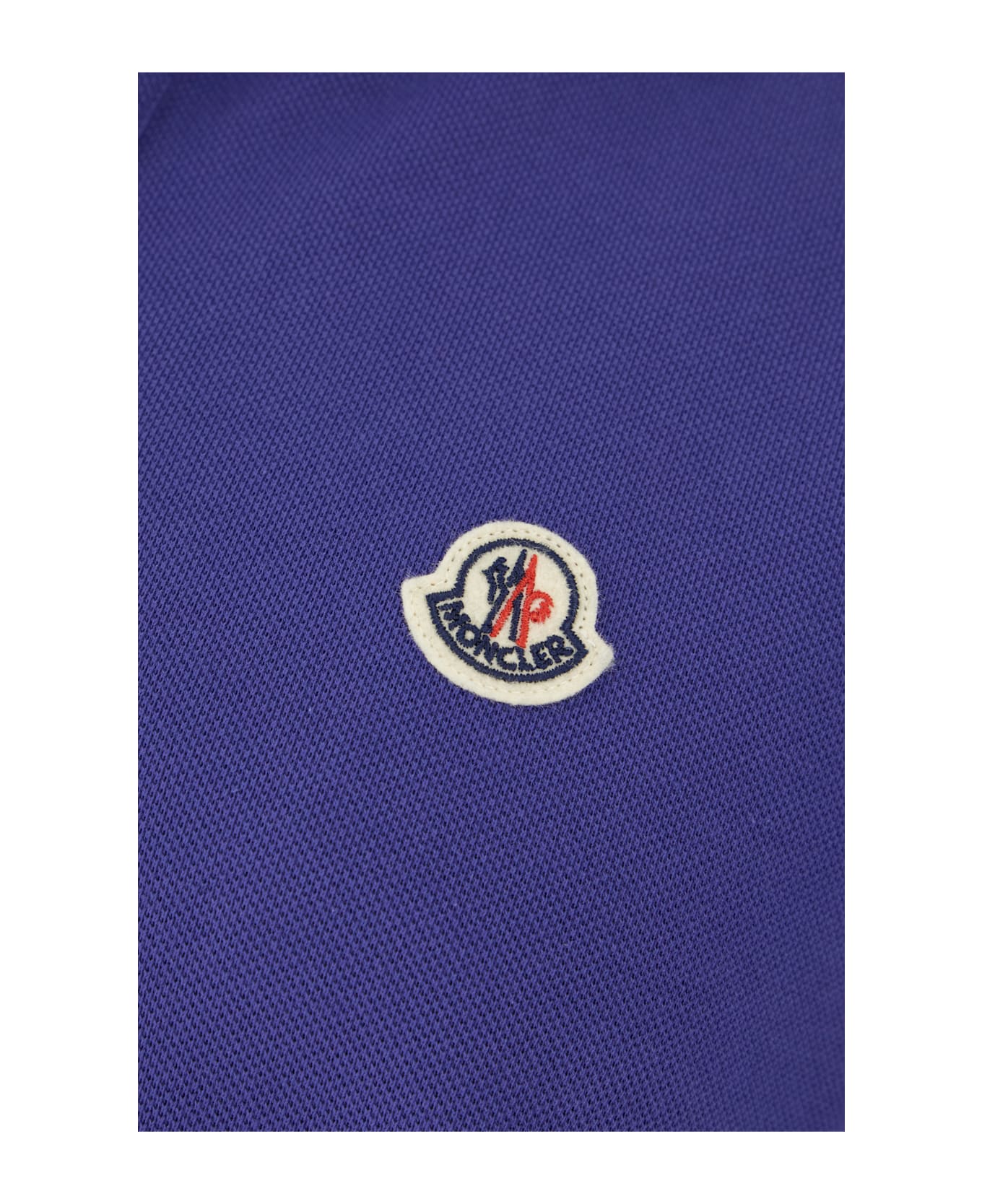 Moncler Blue Piquet Polo Shirt - MULTICOLOUR