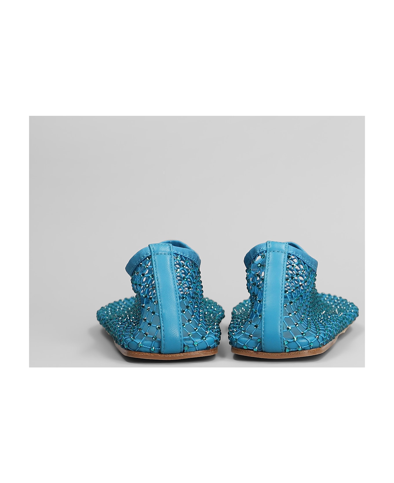Christopher Esber Minette Flat Ballet Flats In Cyan Nylon And Leather - cyan