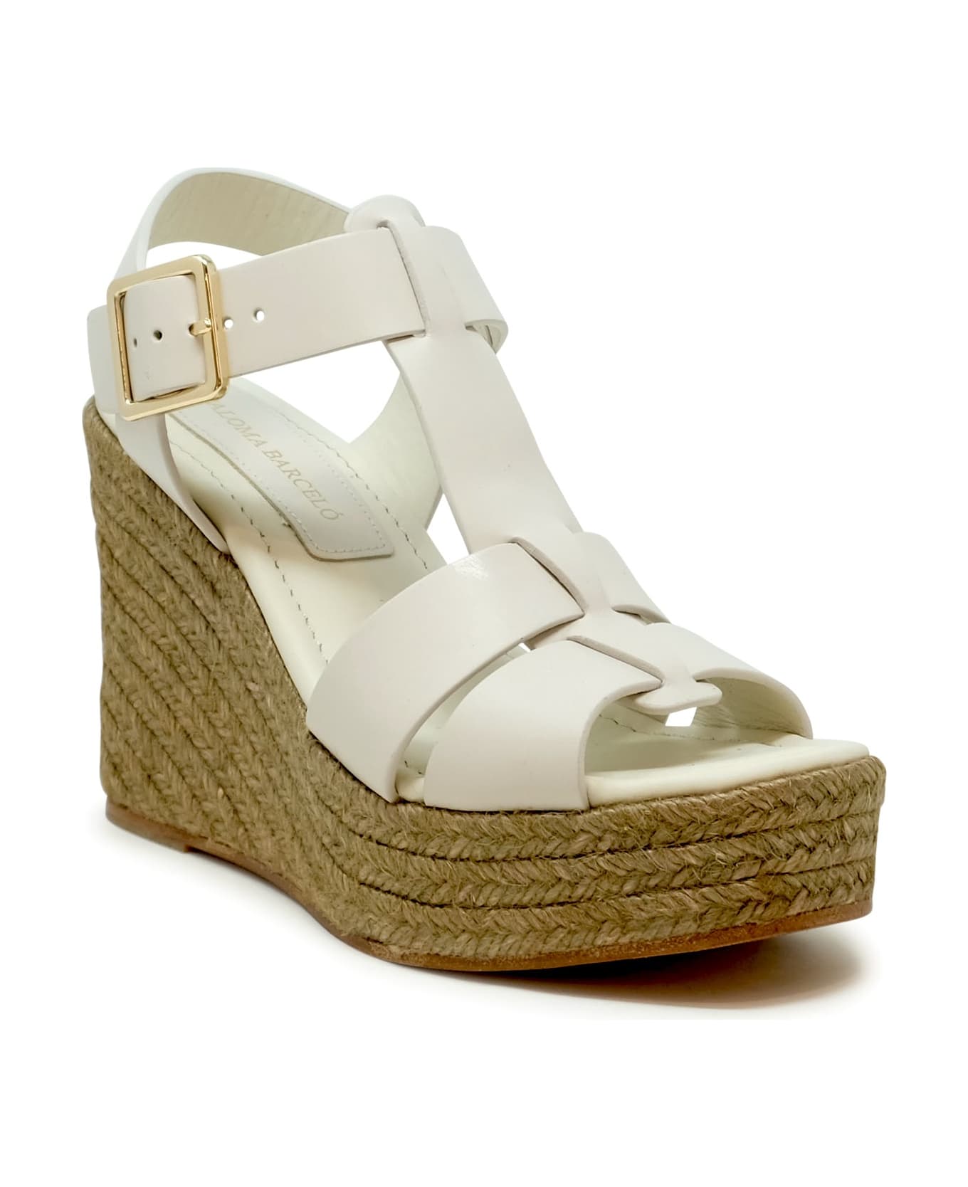 Paloma Barceló Paloma Barcelo Leather Alison Wedge Sandals - WHITE