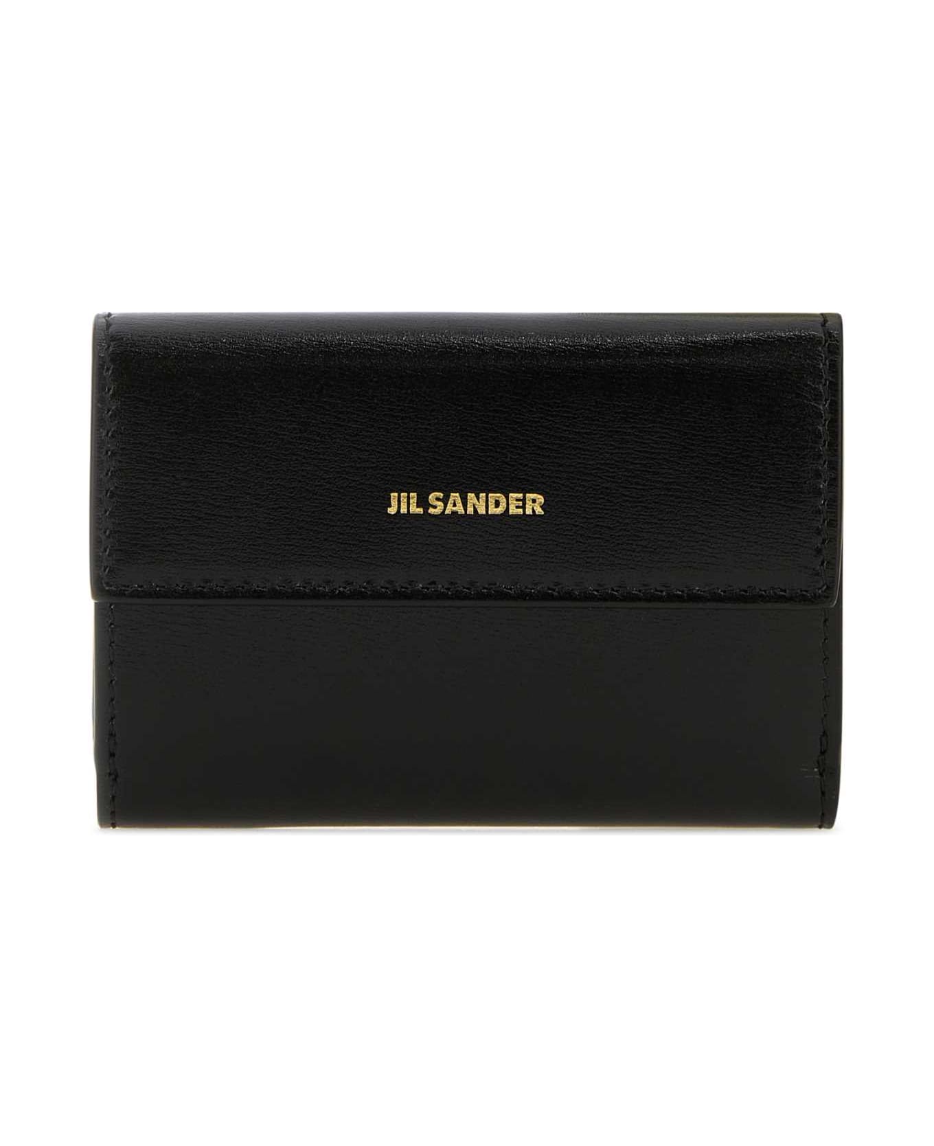 Jil Sander Black Leather Wallet - 001 財布