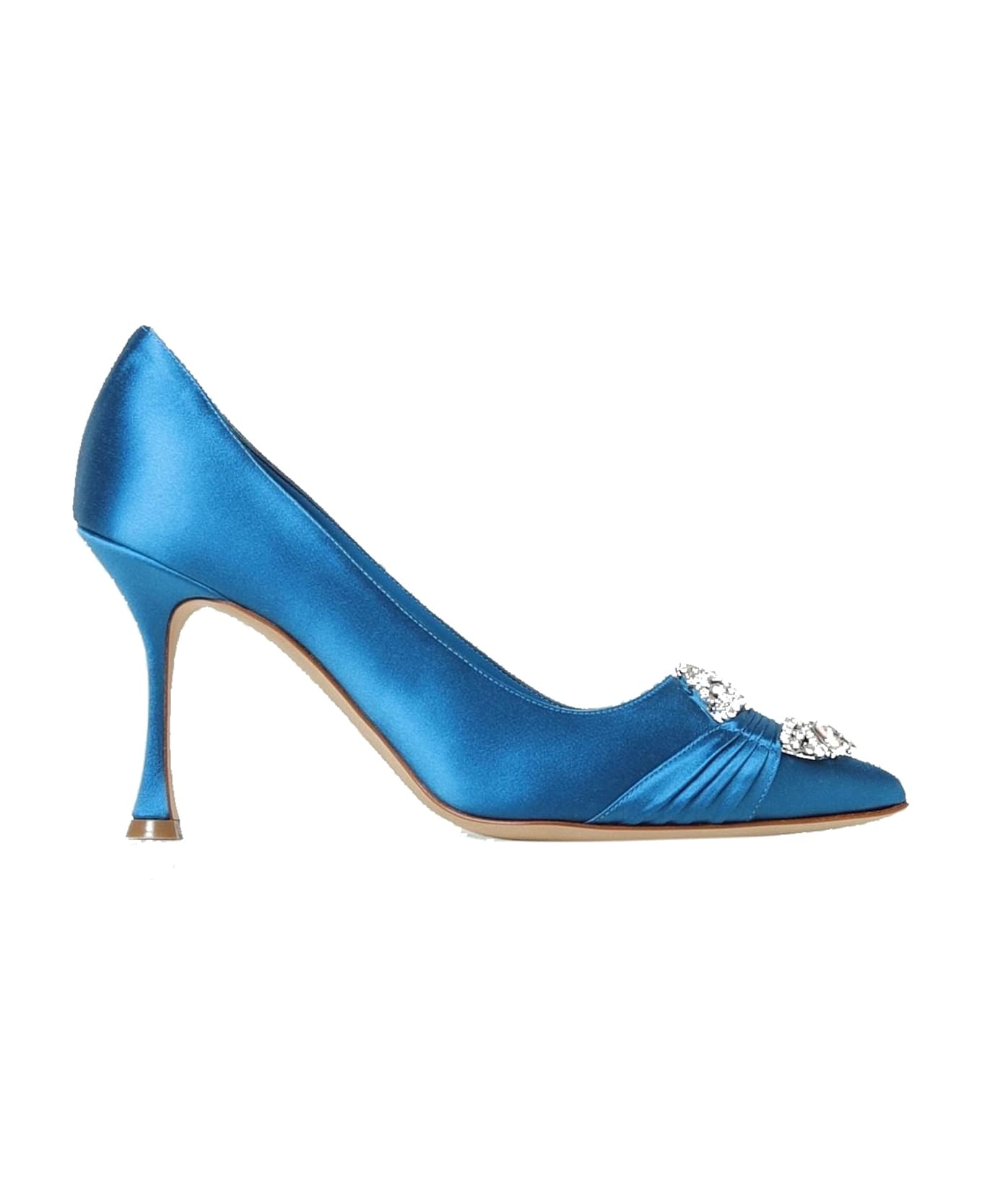 Manolo Blahnik Maida 090 Satin Pumps - Blue