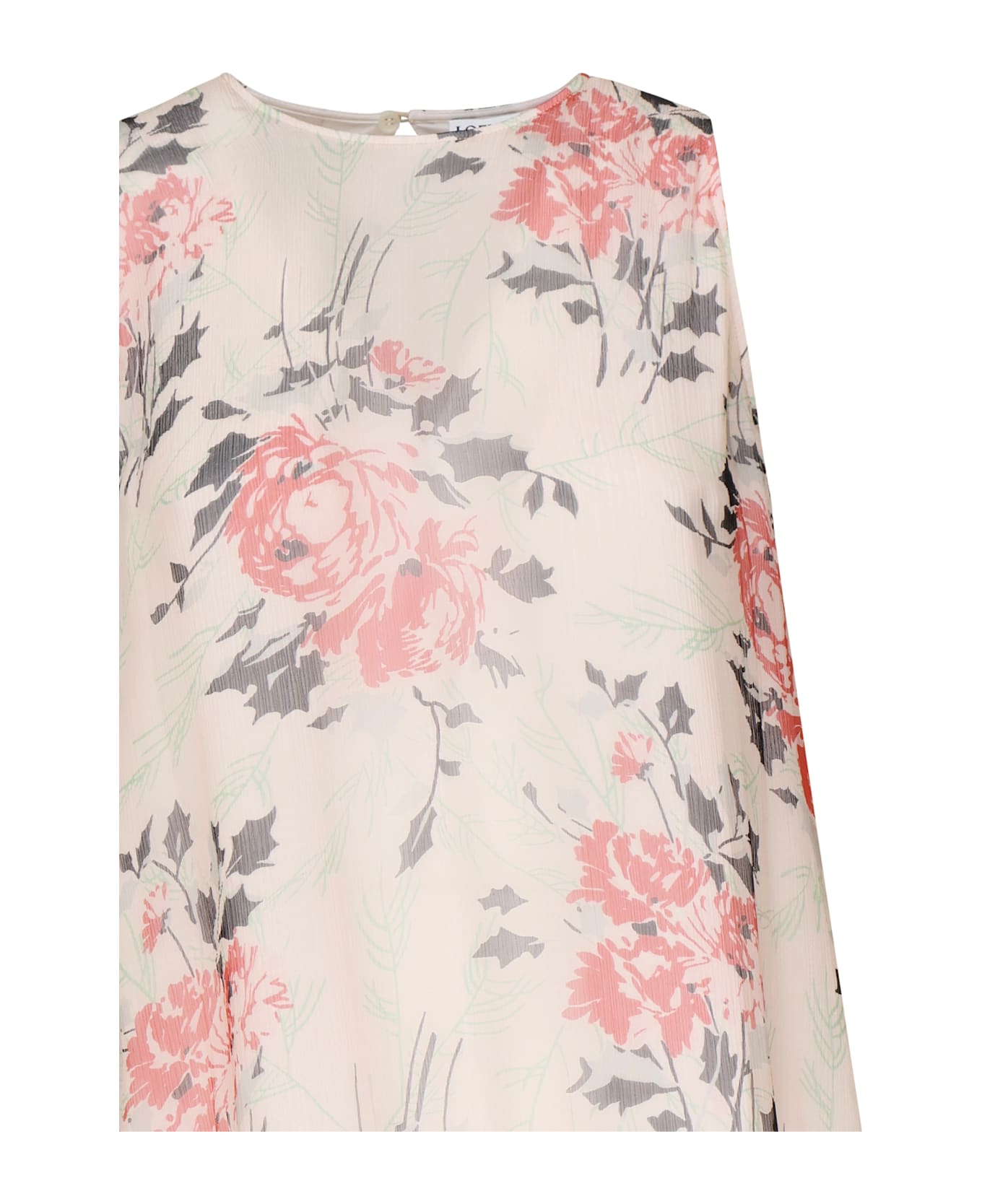 Loewe Long Silk Dress With Floral Print - MultiColour