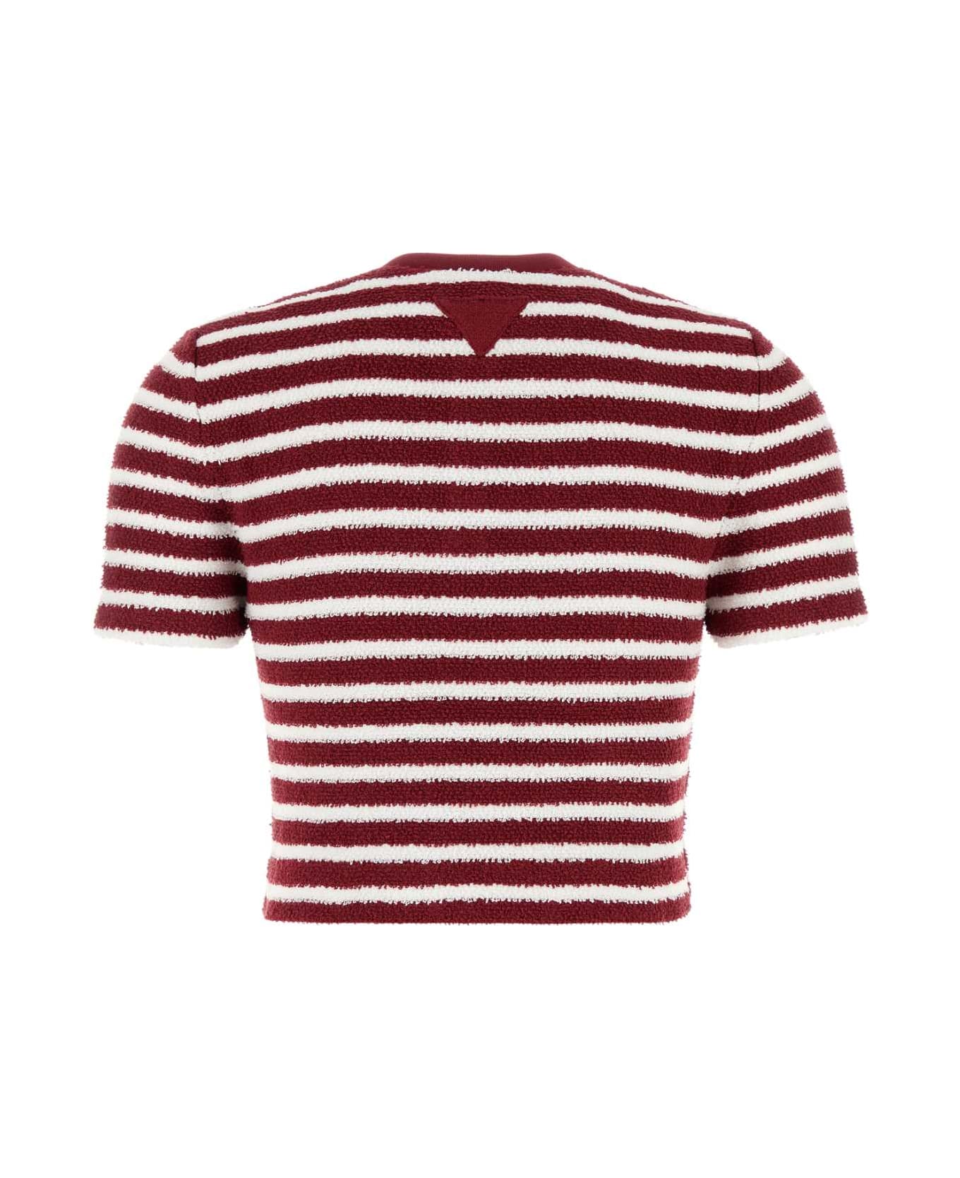 Prada Embroidered Terry Fabric Polo Shirt - AMARANTO+NATU
