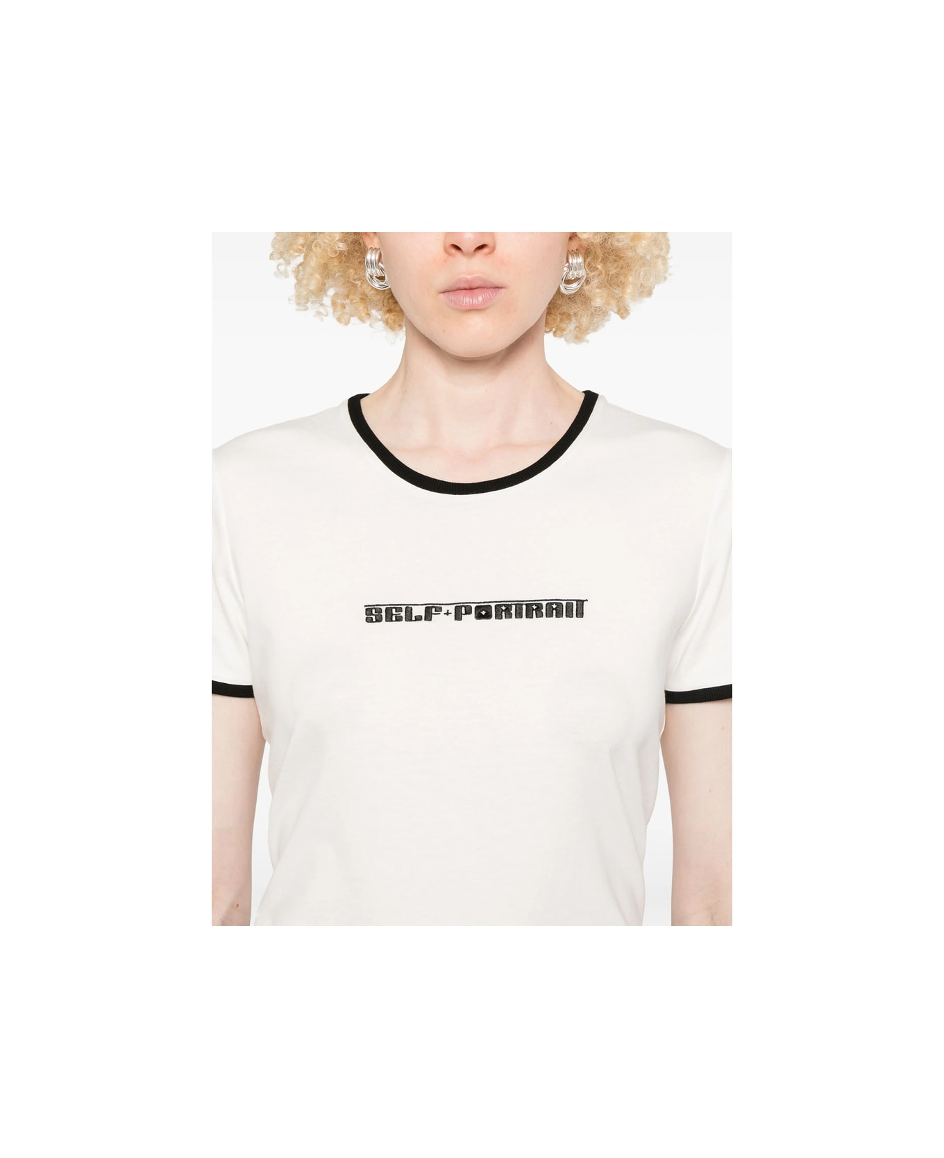 self-portrait T-shirt - WHITE