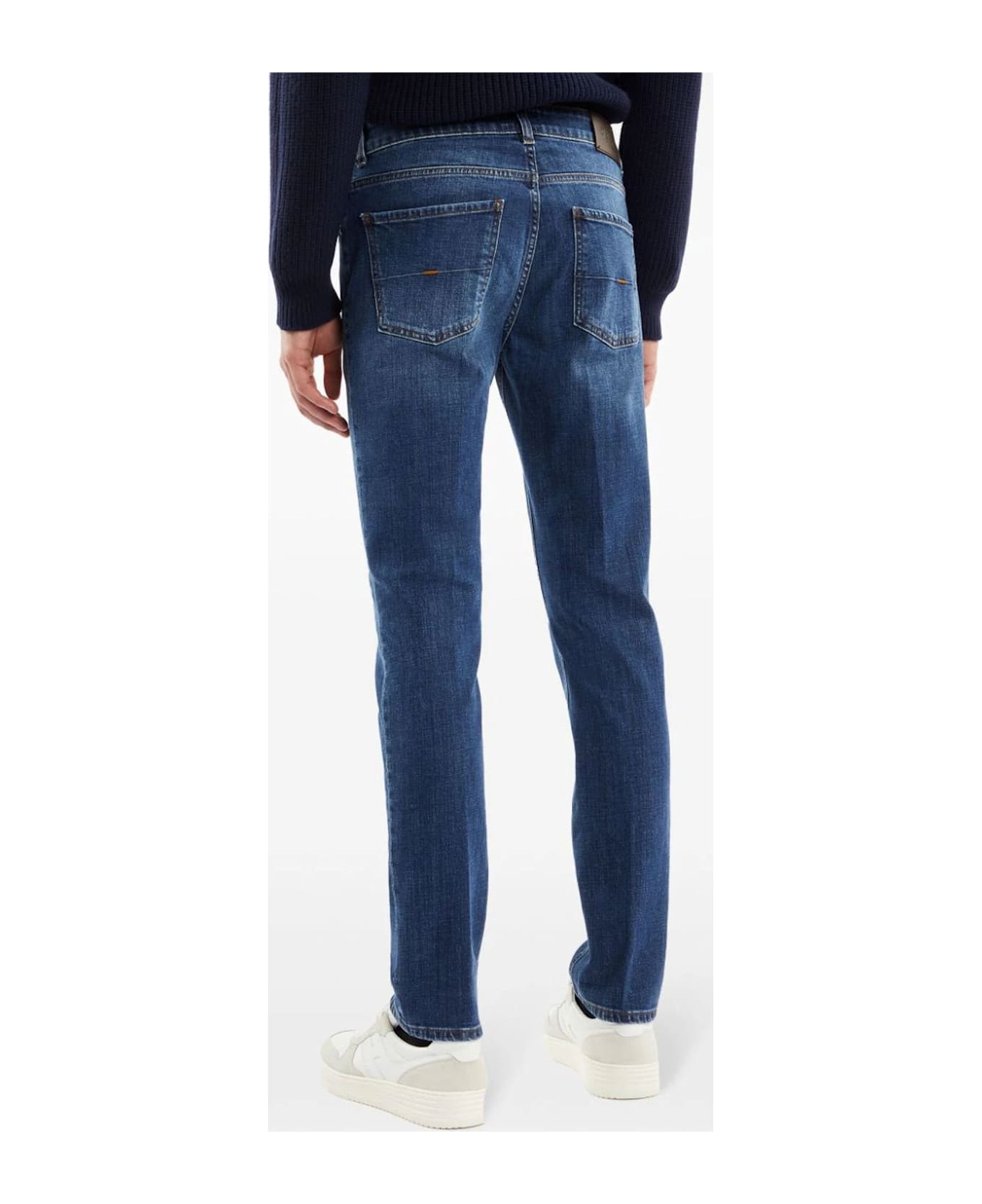 Fay Jeans Slim In Cotone Elasticizzato Blu - Blue