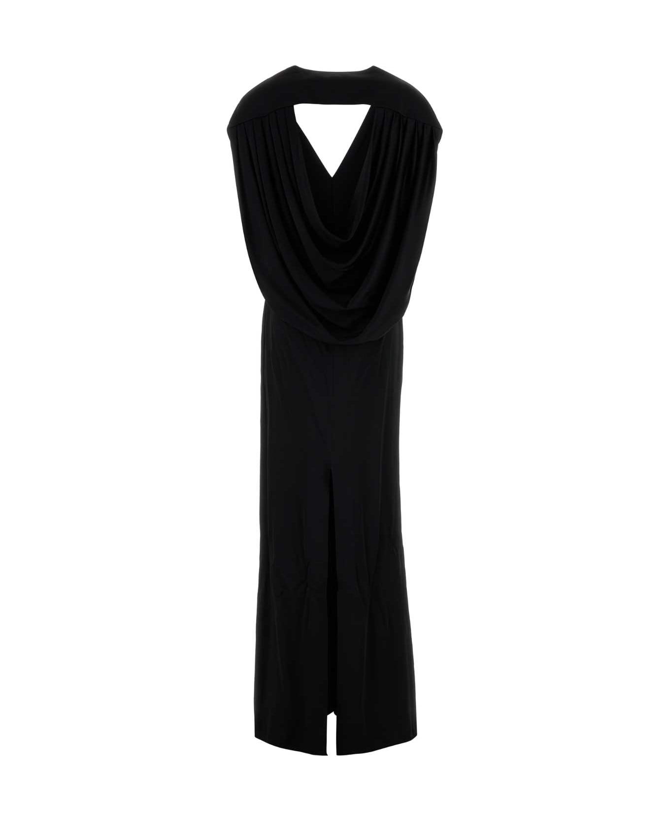 Stella McCartney Black Satin Long Dress - Black