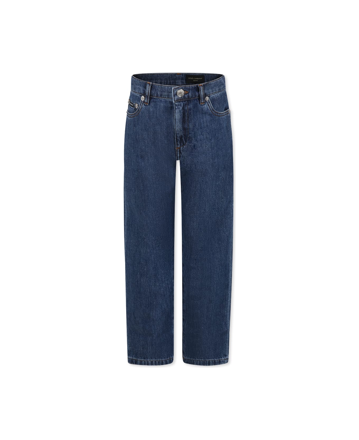 Dolce 
Gabbana Denim Jeans For Kids With Logo - Denim