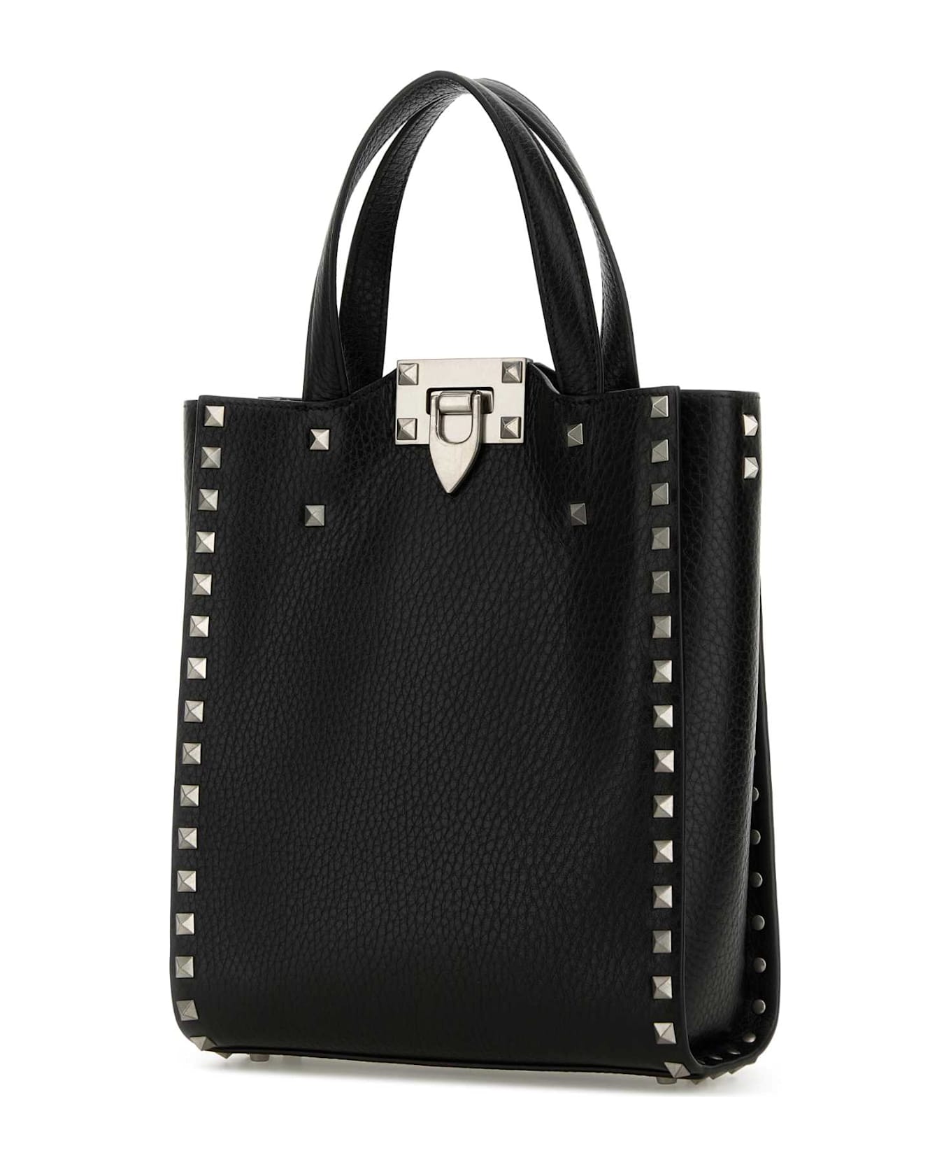 Valentino Garavani Black Leather Rockstud Handbag - Black