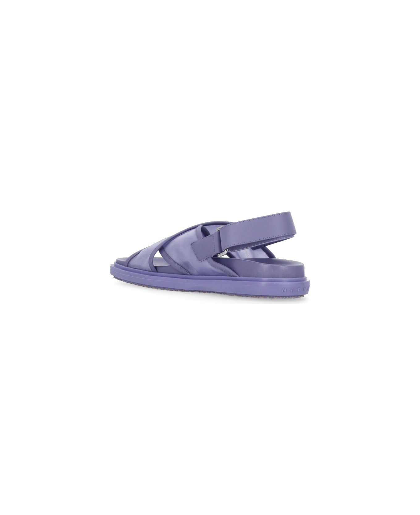 Marni Logoed Sandals - Purple フラットシューズ