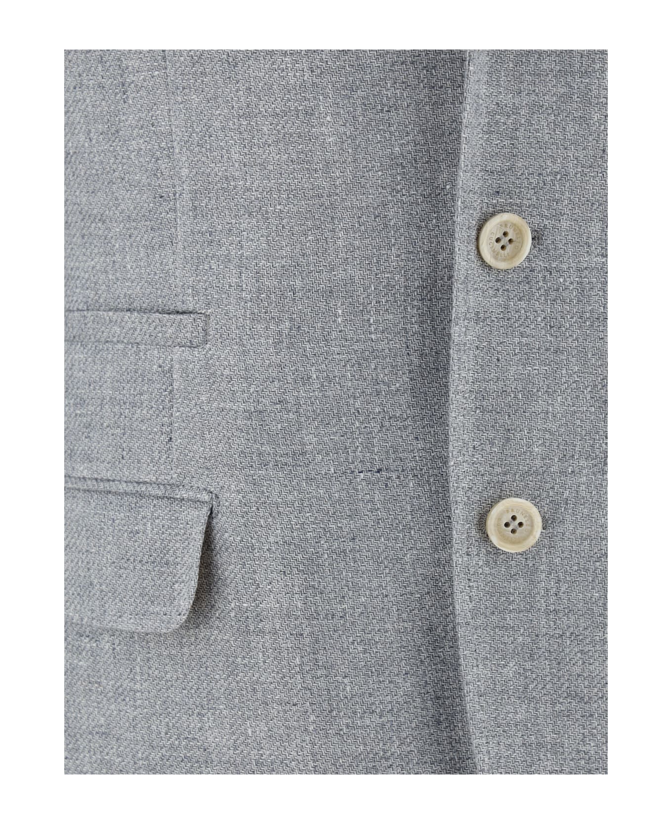 Brunello Cucinelli Blazer In Linen, Wool And Silk - Grigio ブレザー