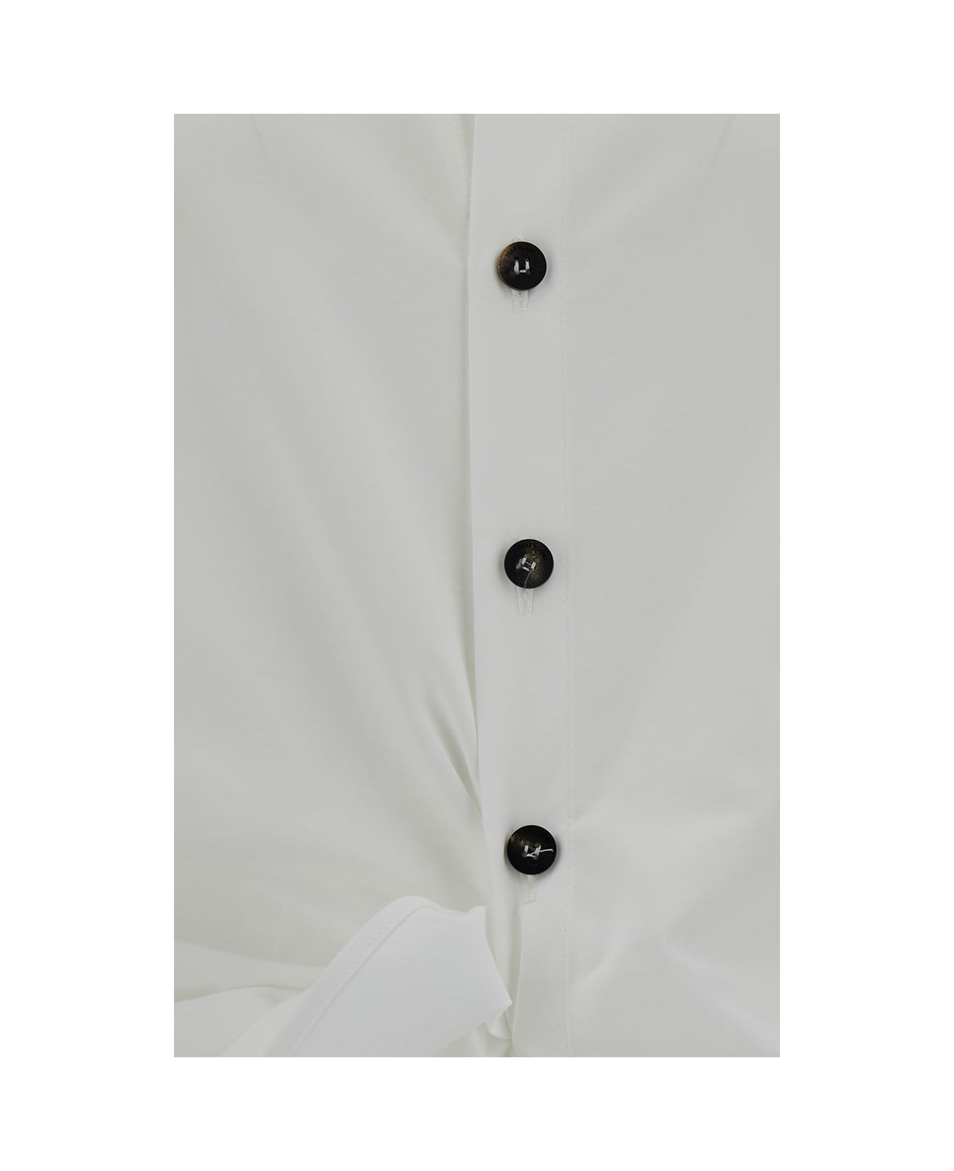 Ferragamo White Shirt With Knot Detail In Cotton Woman - White