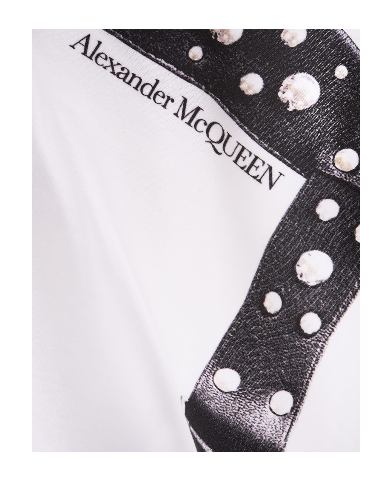 Alexander McQueen Black And White Studded Harness T-shirt - White