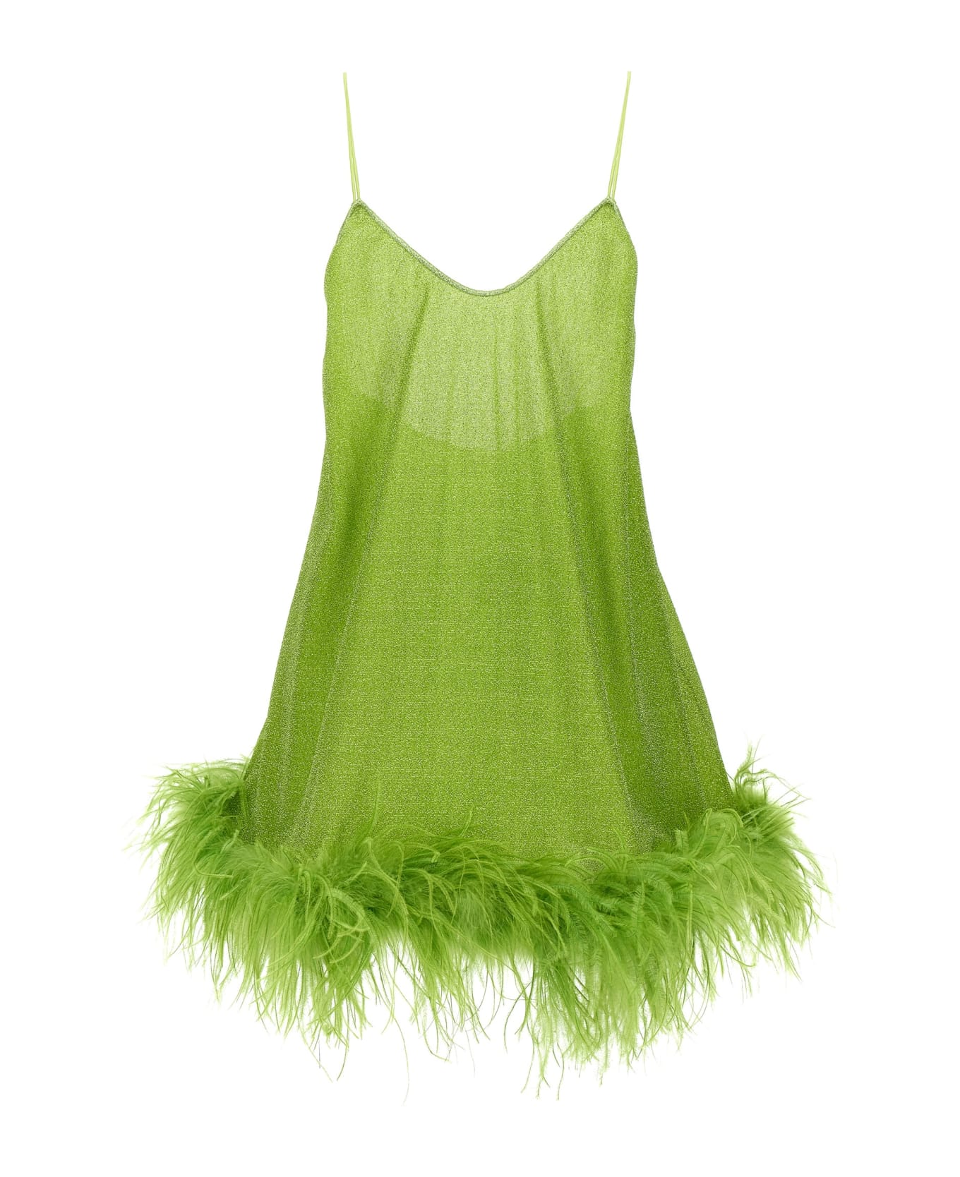 Oseree 'lumiere Plumage' Dress - Green キャミソール