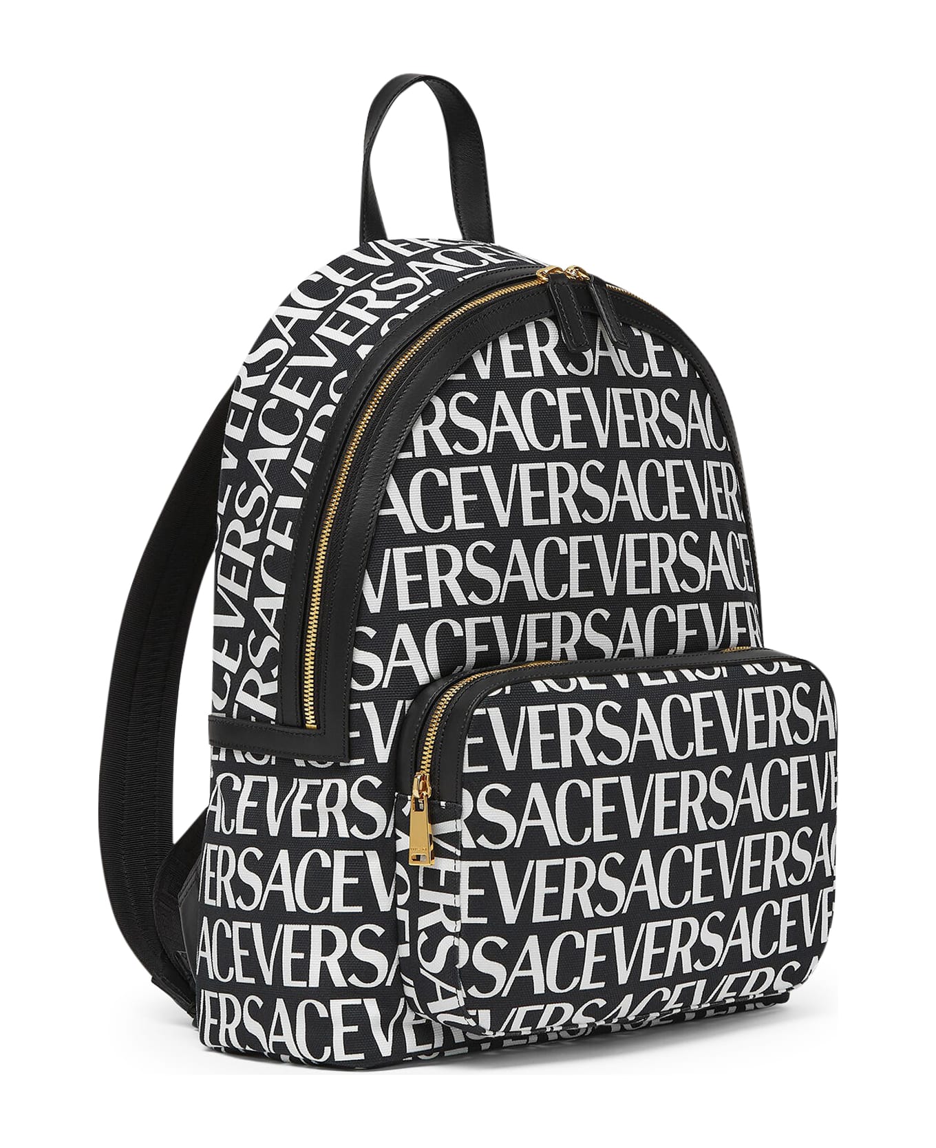 Versace Backpack - V Black White Versace Gold
