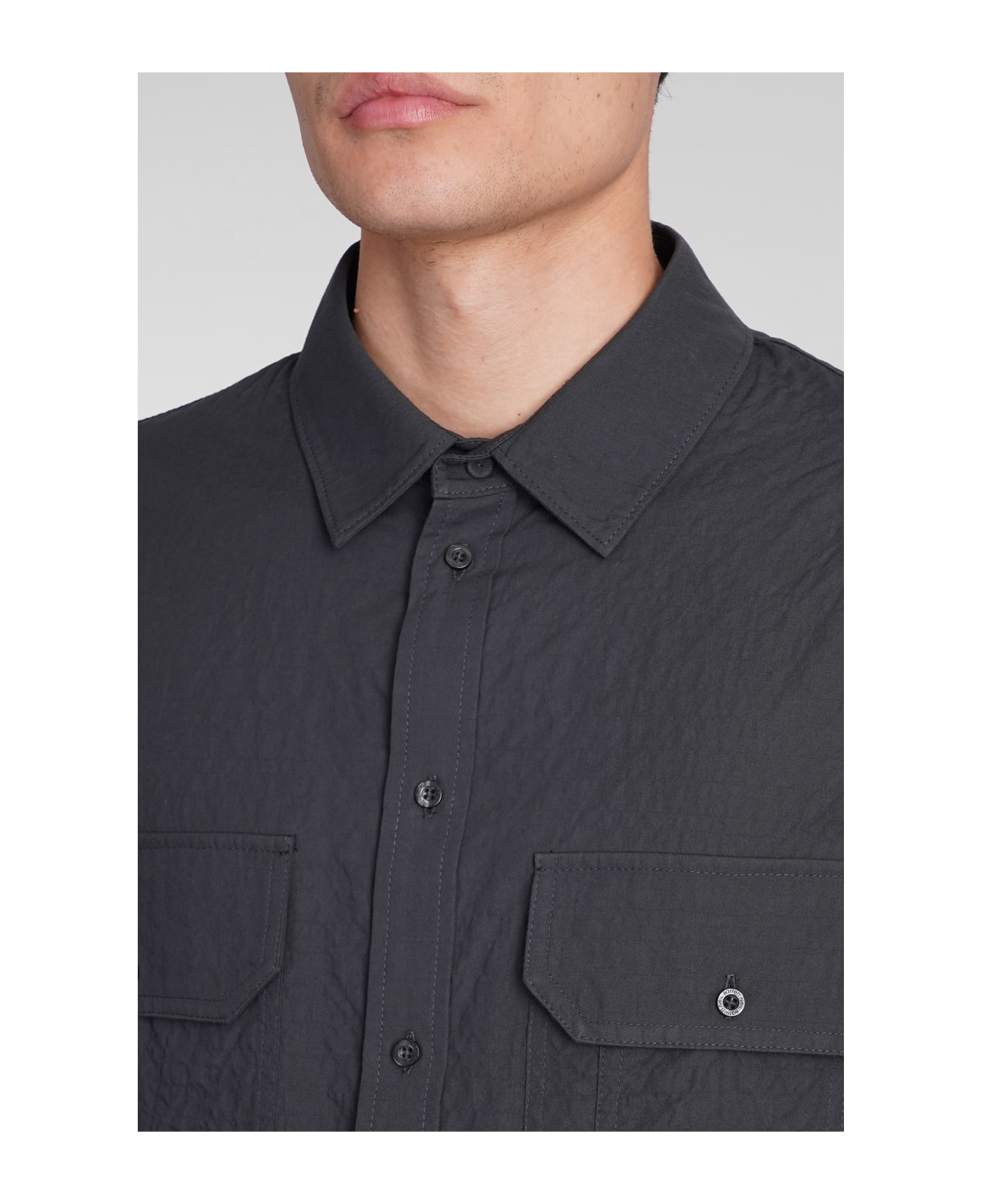 Neil Barrett Overshirt Chest Pock Shirt In Black Cotton - black