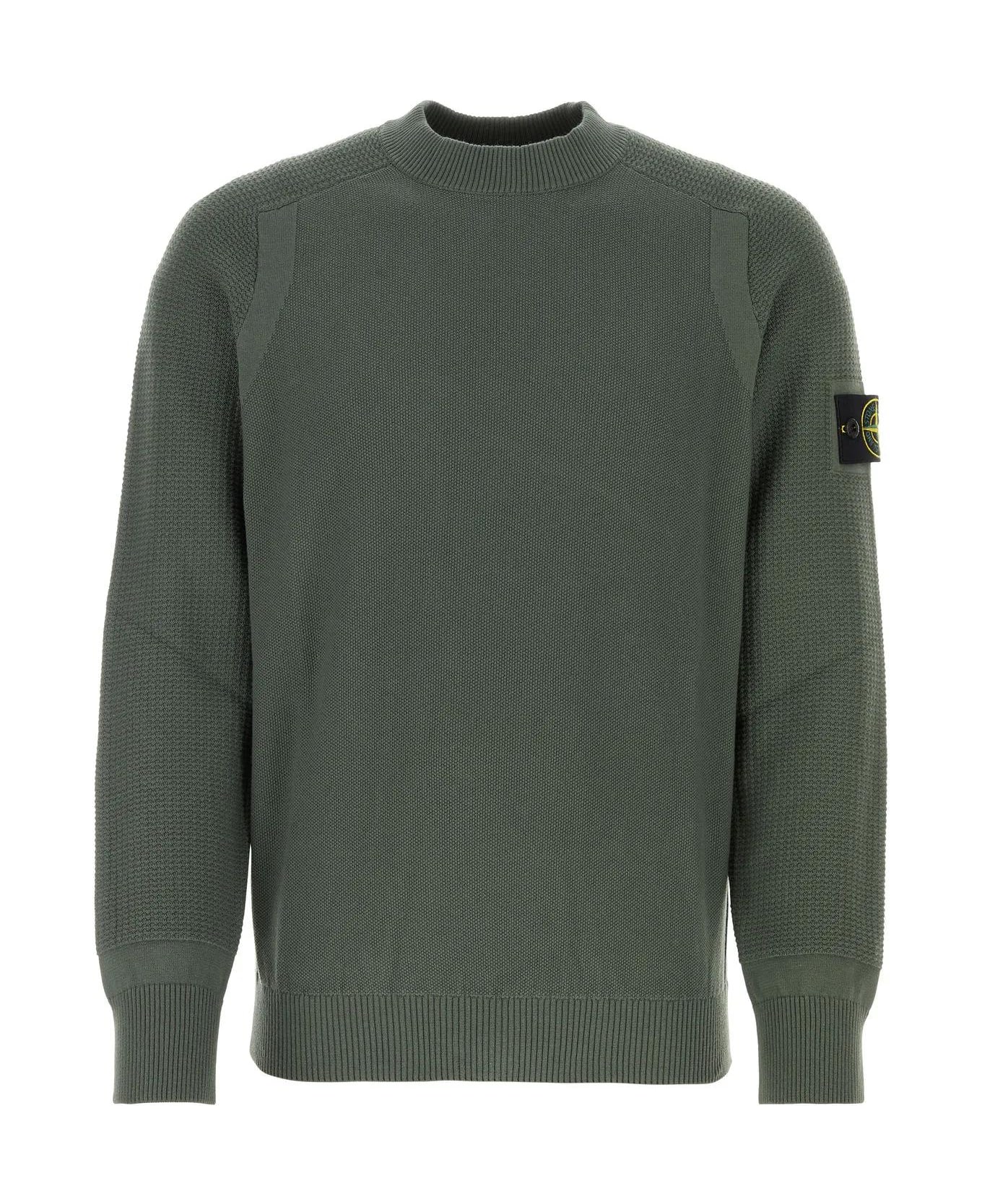 Stone Island Sage Green Cotton Sweater - Verde