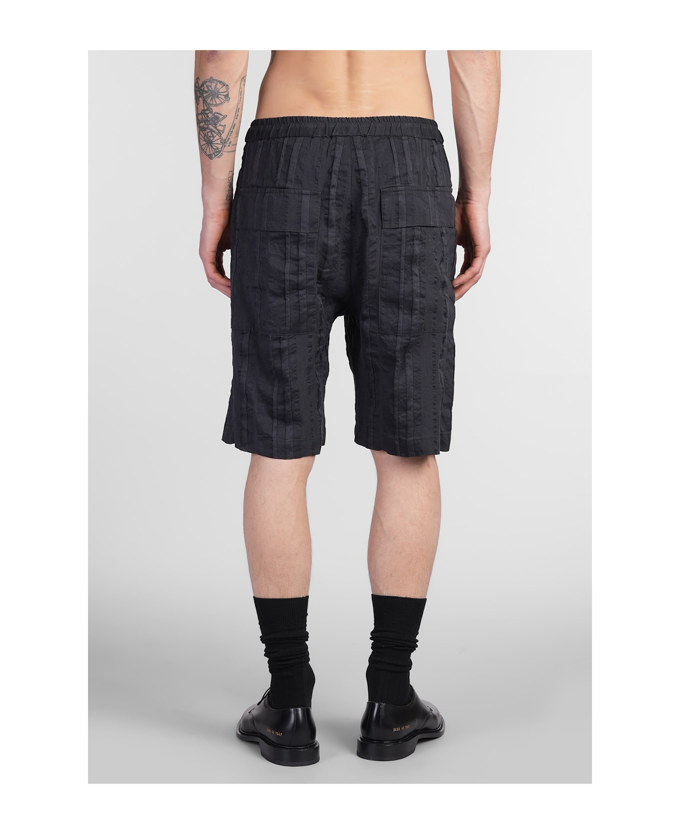 Barena Canariol Shorts In Blue Linen - blue