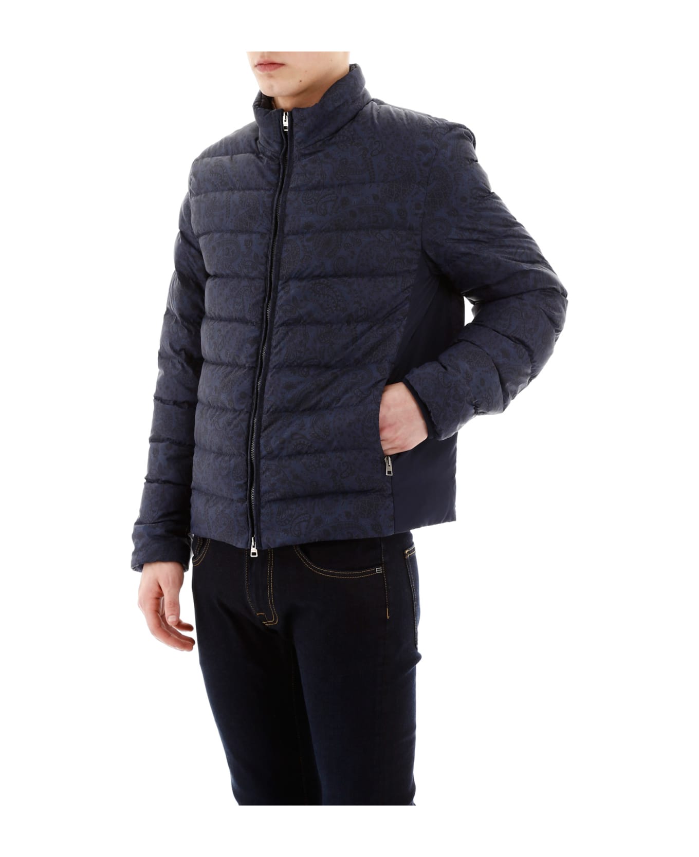 Etro Paisley Print Down Jacket - BLU (Blue)