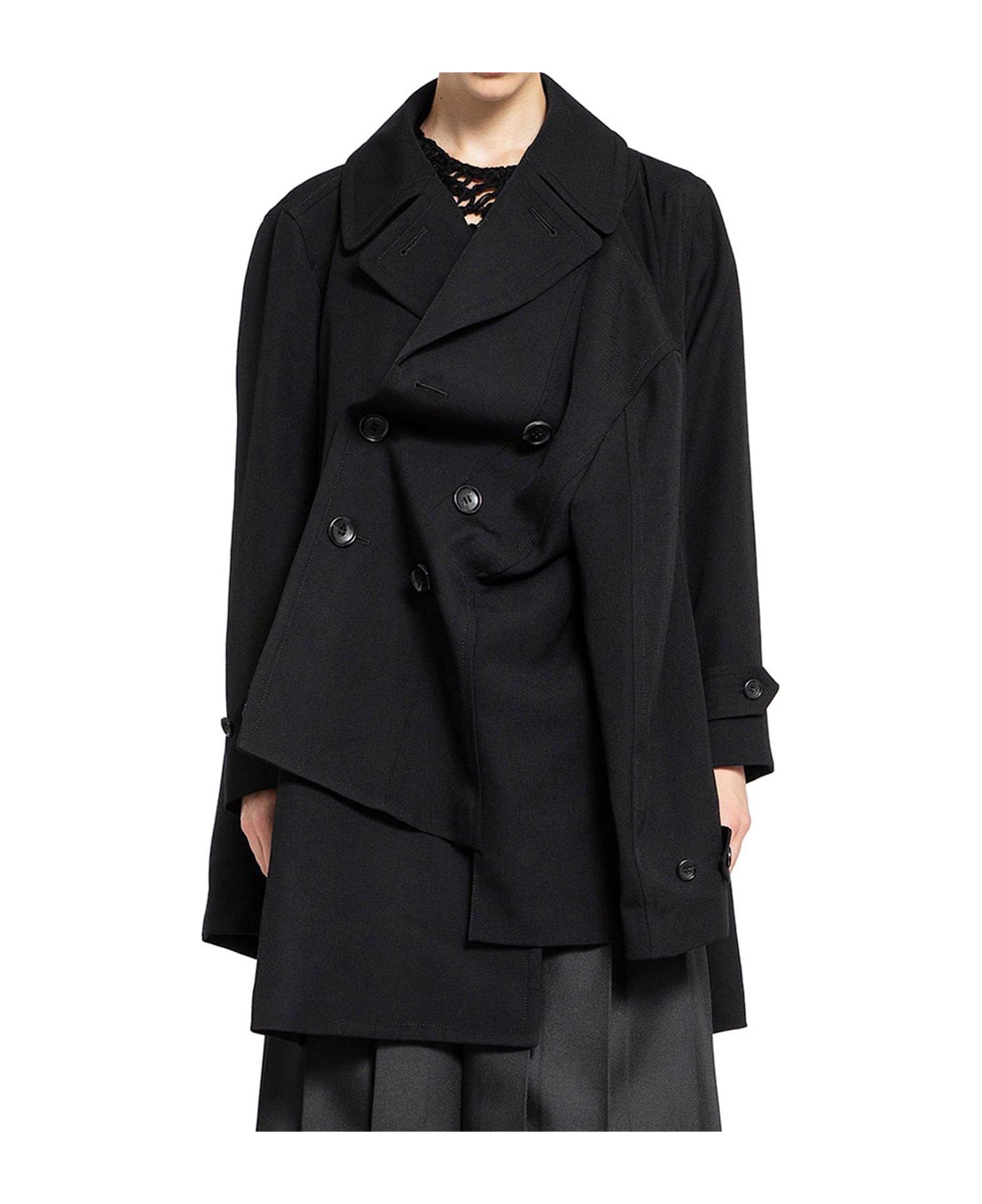 Comme des Garçons Double-breasted Gabardine Jacket - Black