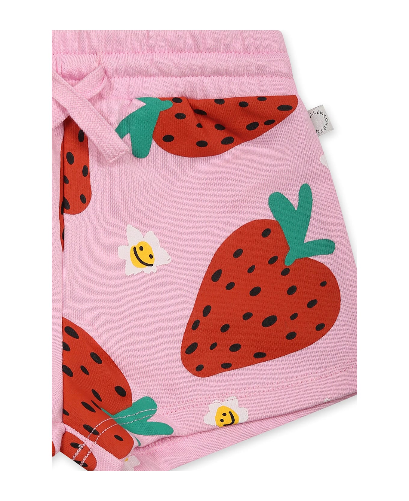 Stella McCartney Kids Pink Shorts For Baby Girl With Strawberry Print - Pink