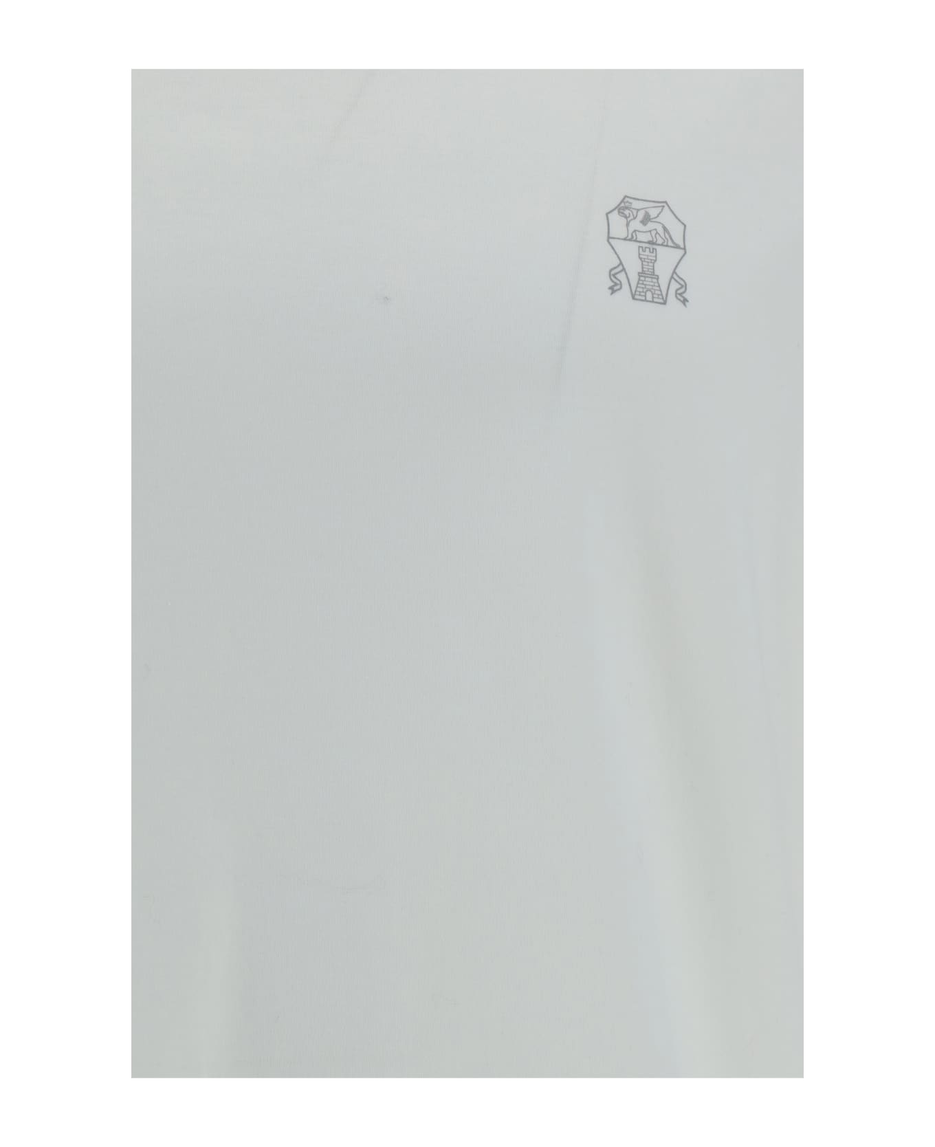 Brunello Cucinelli T-shirt With Logo - Off White+grigio シャツ