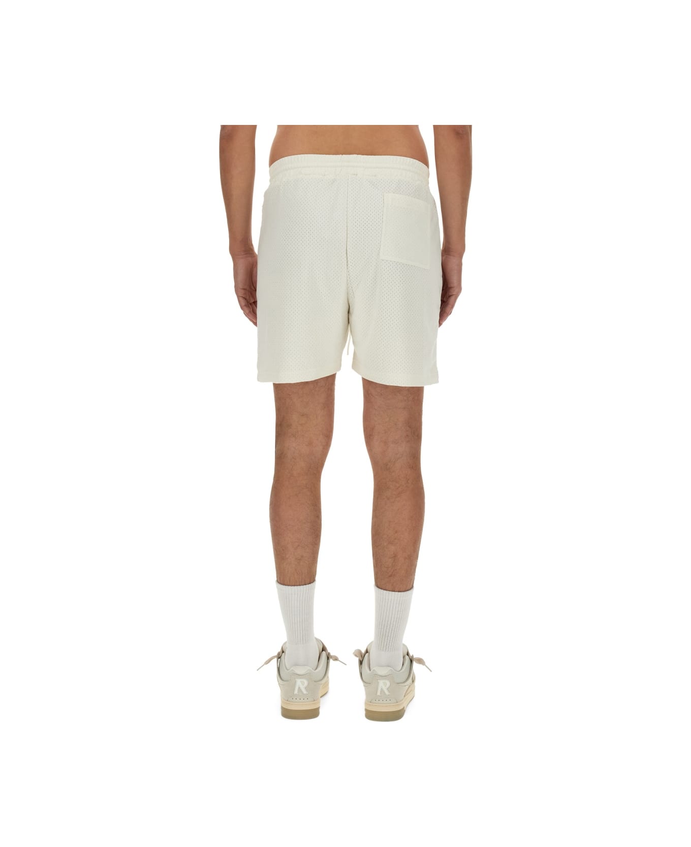 REPRESENT Mesh Bermuda Shorts - WHITE