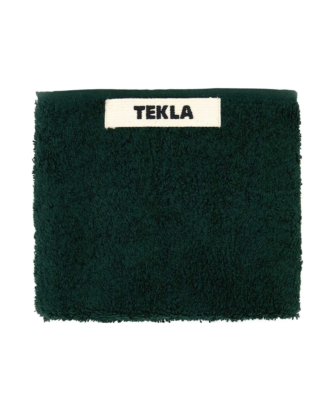 Tekla Bottle Green Terry Guest Towel - FOREST GREEN