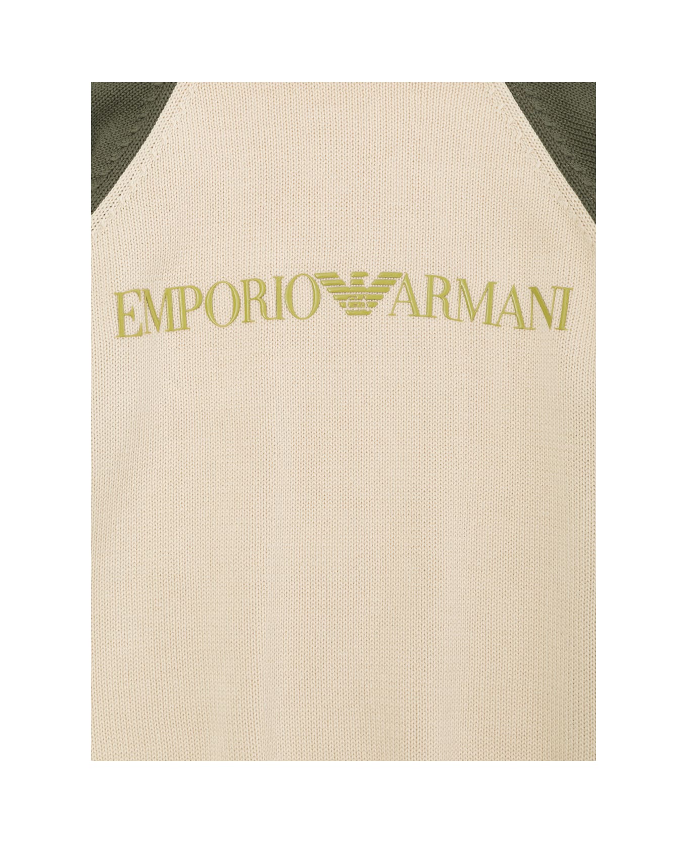 Emporio Armani Multicolor Knit Jumper With Embossed Logo In Cotton Boy - Multicolor
