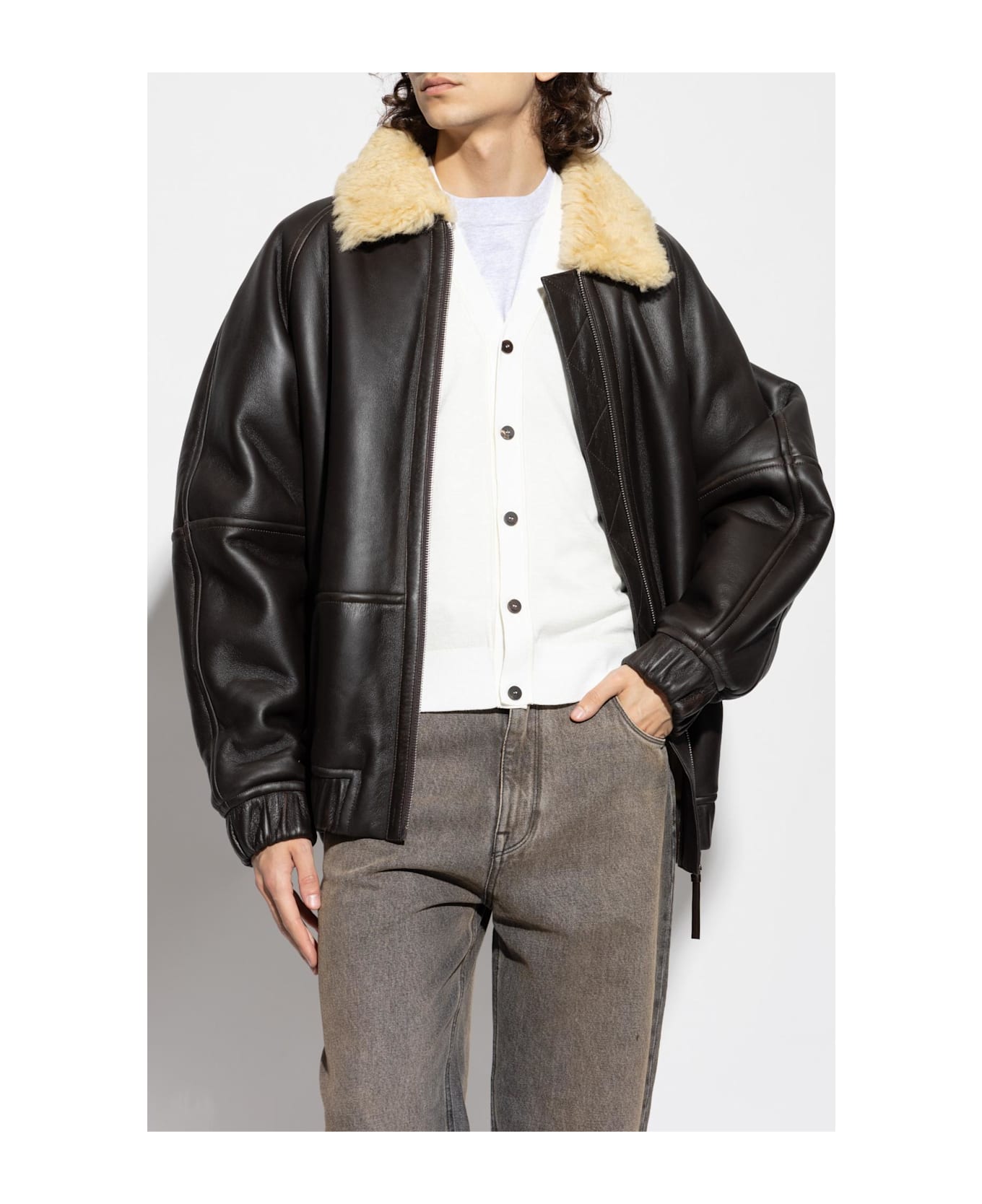 Jacquemus Shearling Coat 
le Bombardier
 - BROWN/NEUTRALS