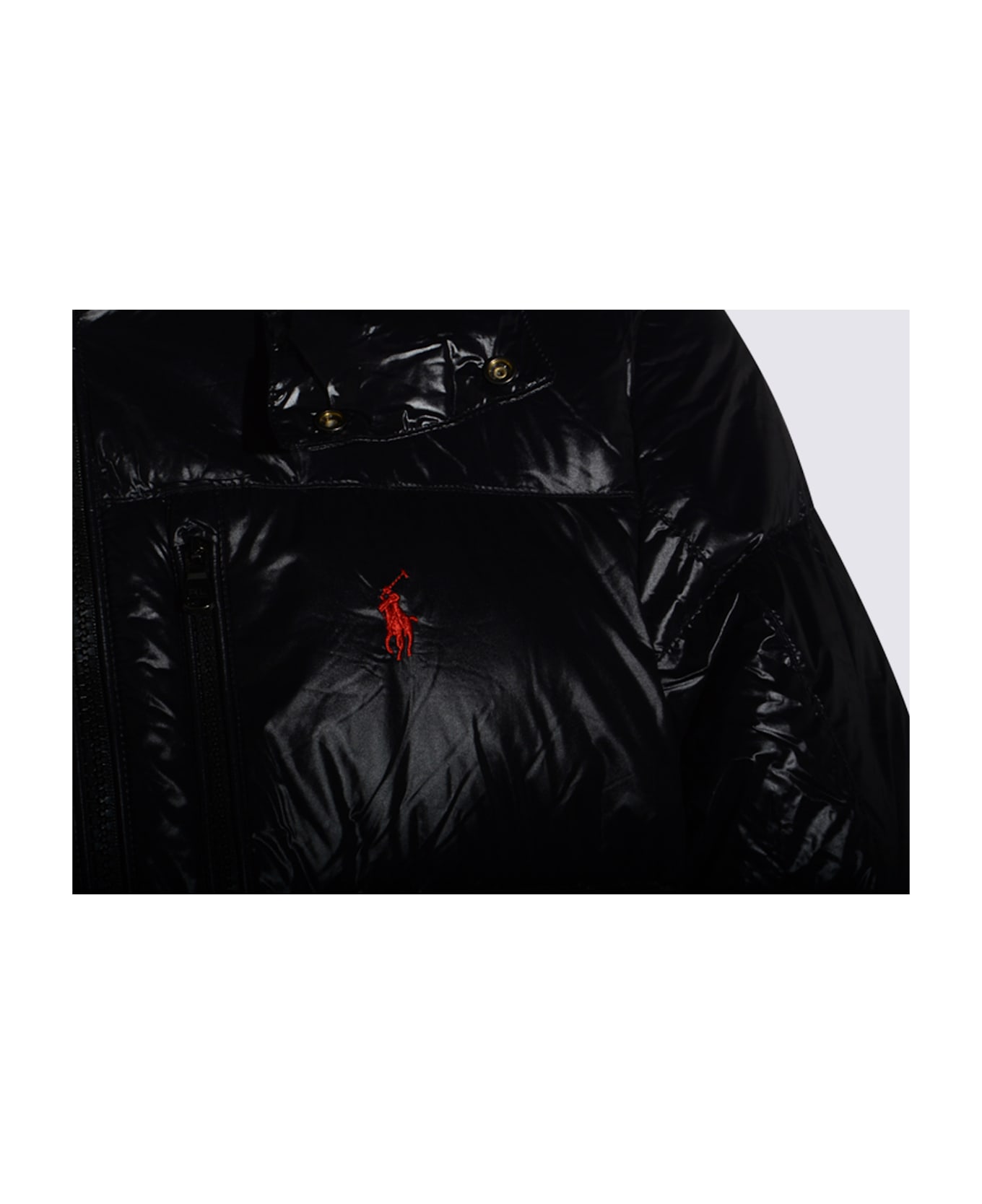 Polo Ralph Lauren Black Down Jacket - POLO BLACK GLOSSY