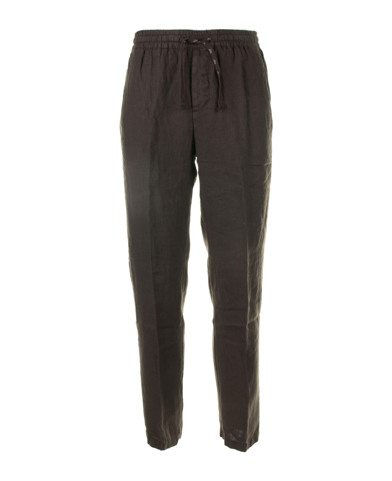 Altea Brown Linen Trousers With Drawstring - T.MORO