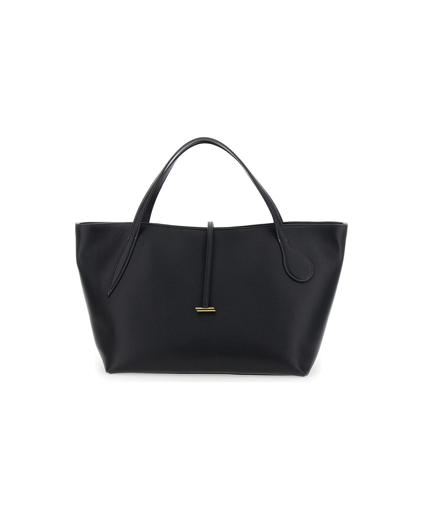 Little Liffner 
zip Penne
 Black Tote Bag With Two Top Handles And Logo Plaque On The Front In Leather Woman - Black